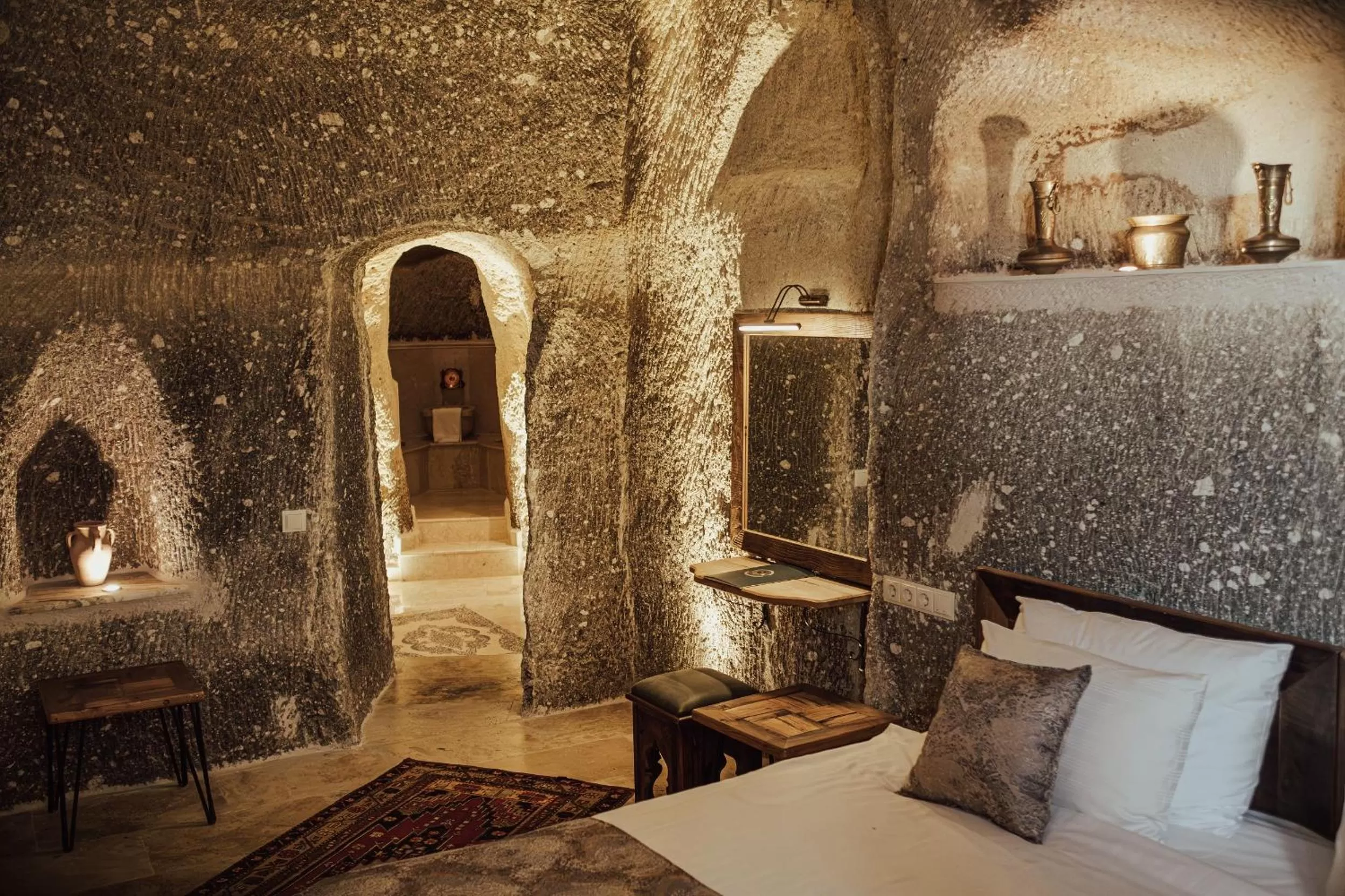Bed in Şah Saray Cave Suites Halal Hotel