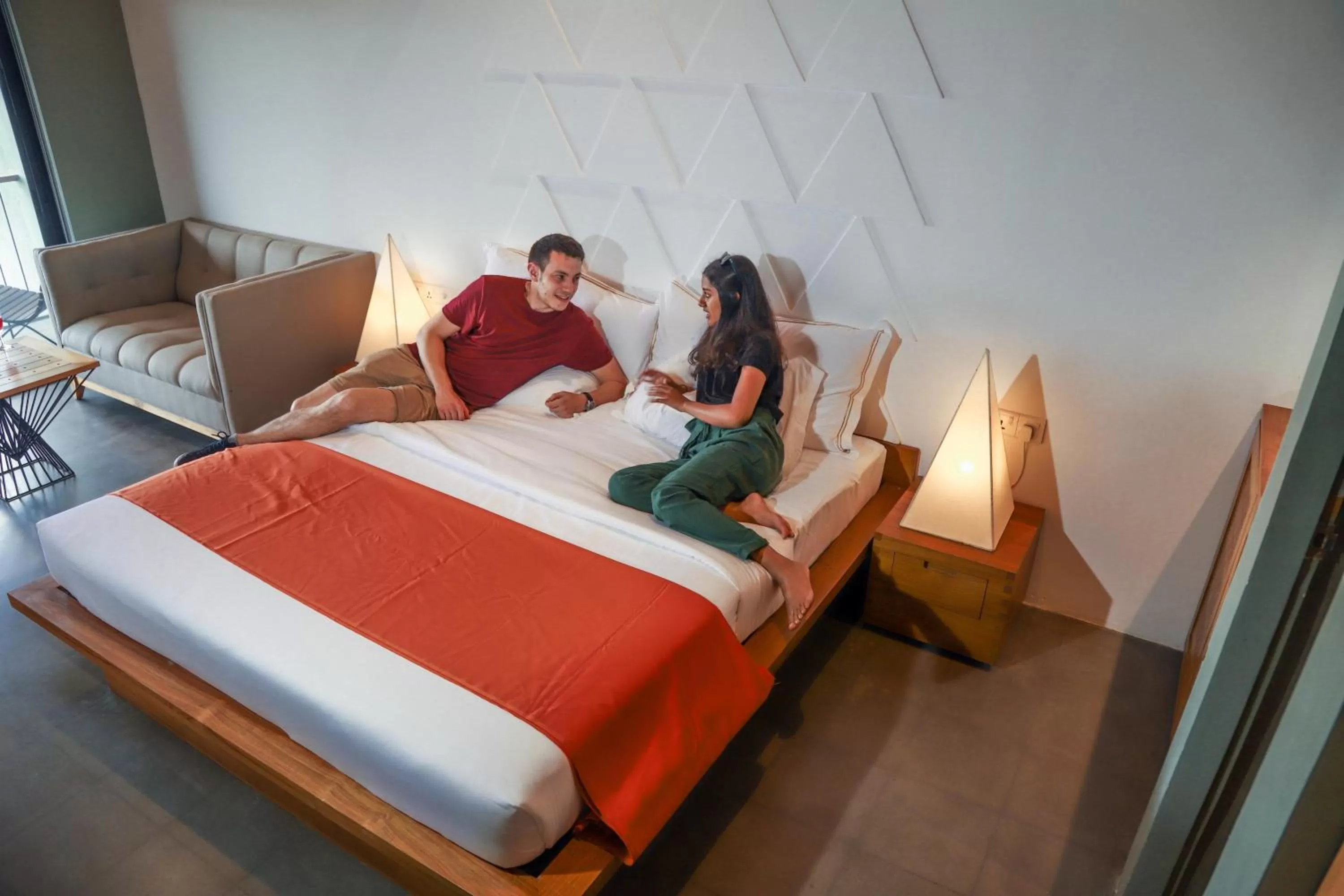 People, Bed in Lavendish Lake Giritale - Former Giritale Hotel