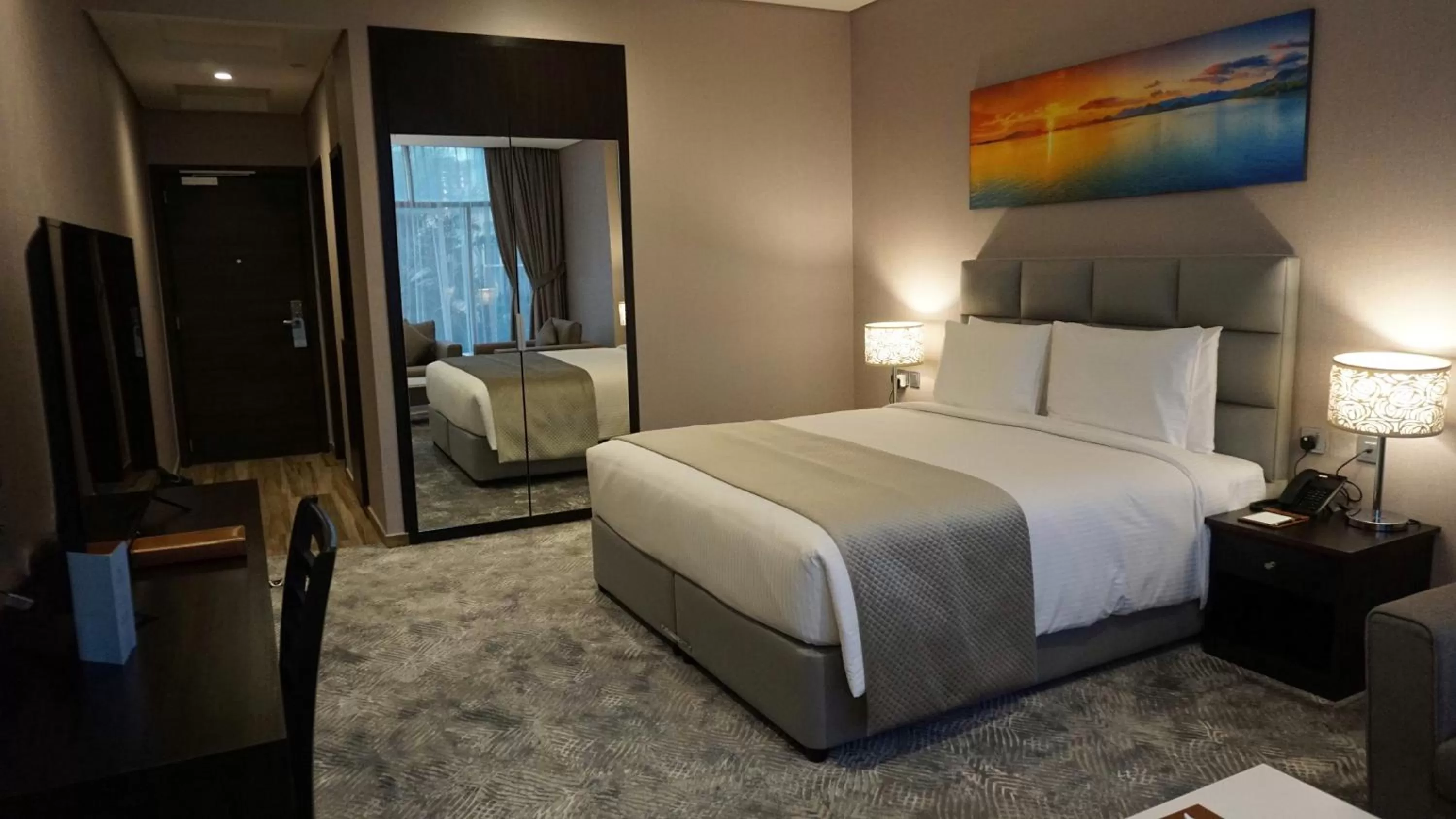 Shower, Bed in Al Kout Beach Hotel