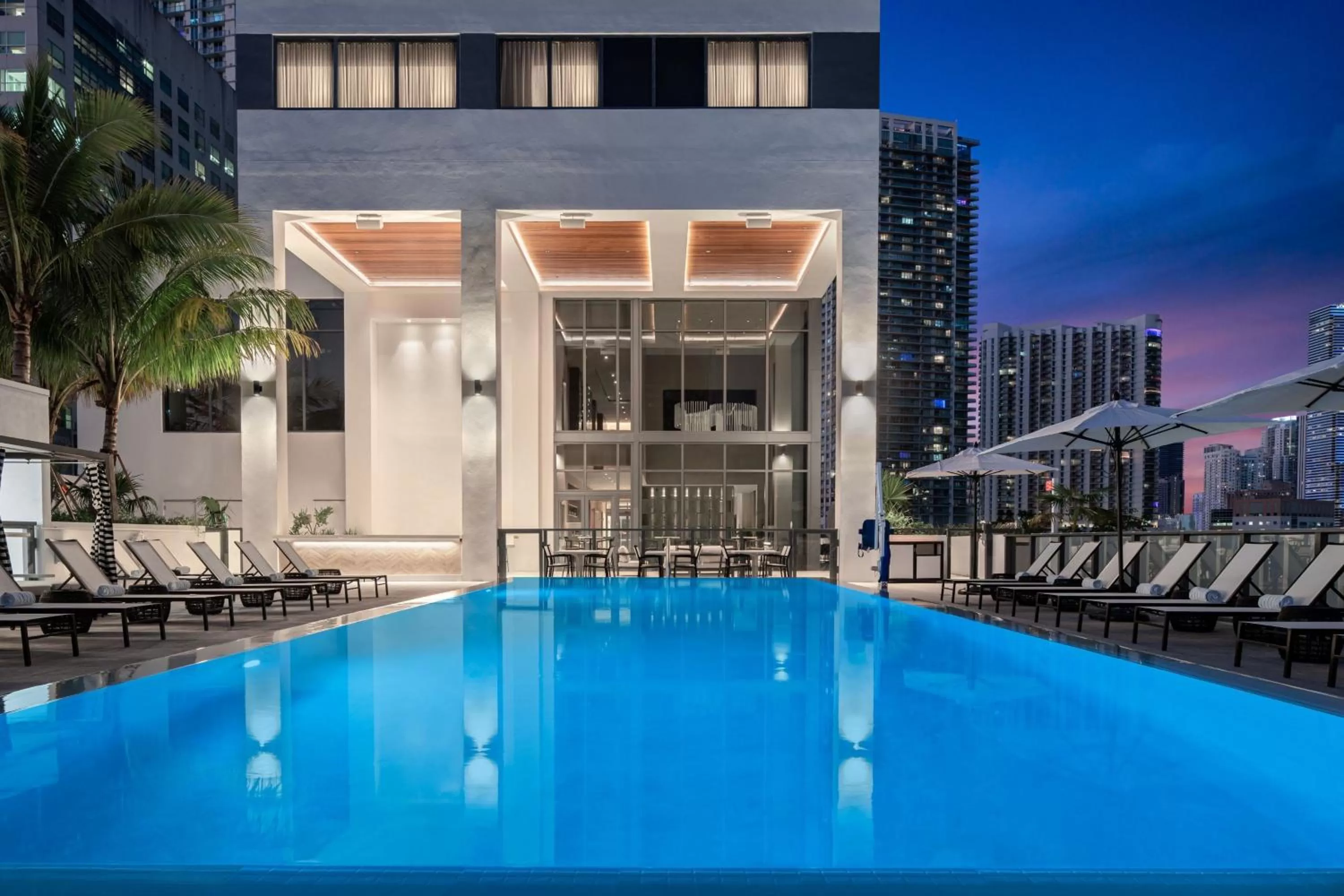 Swimming pool in AC Hotel By Marriott Miami Brickell