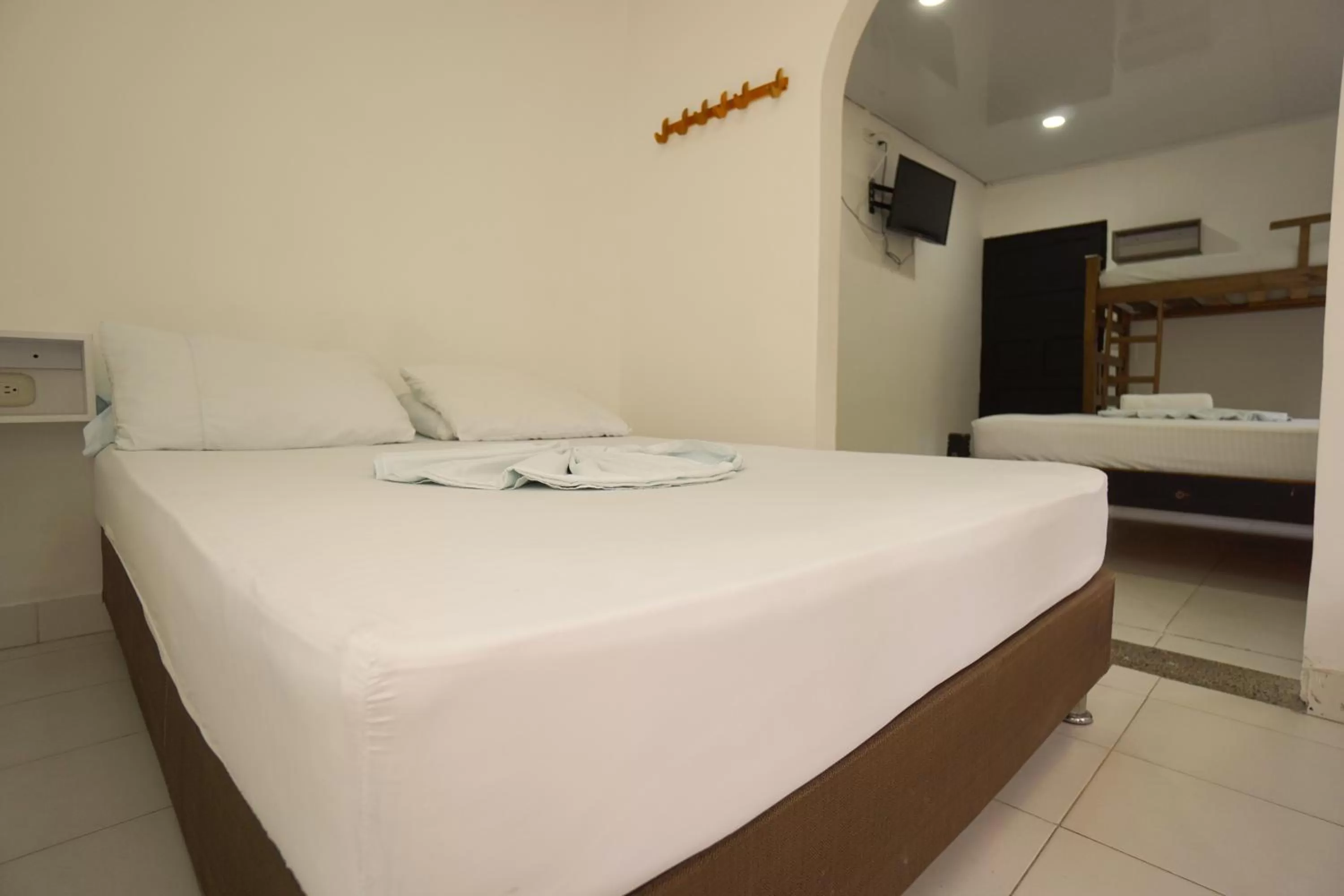 Bed in Hostal Paraiso Tayrona