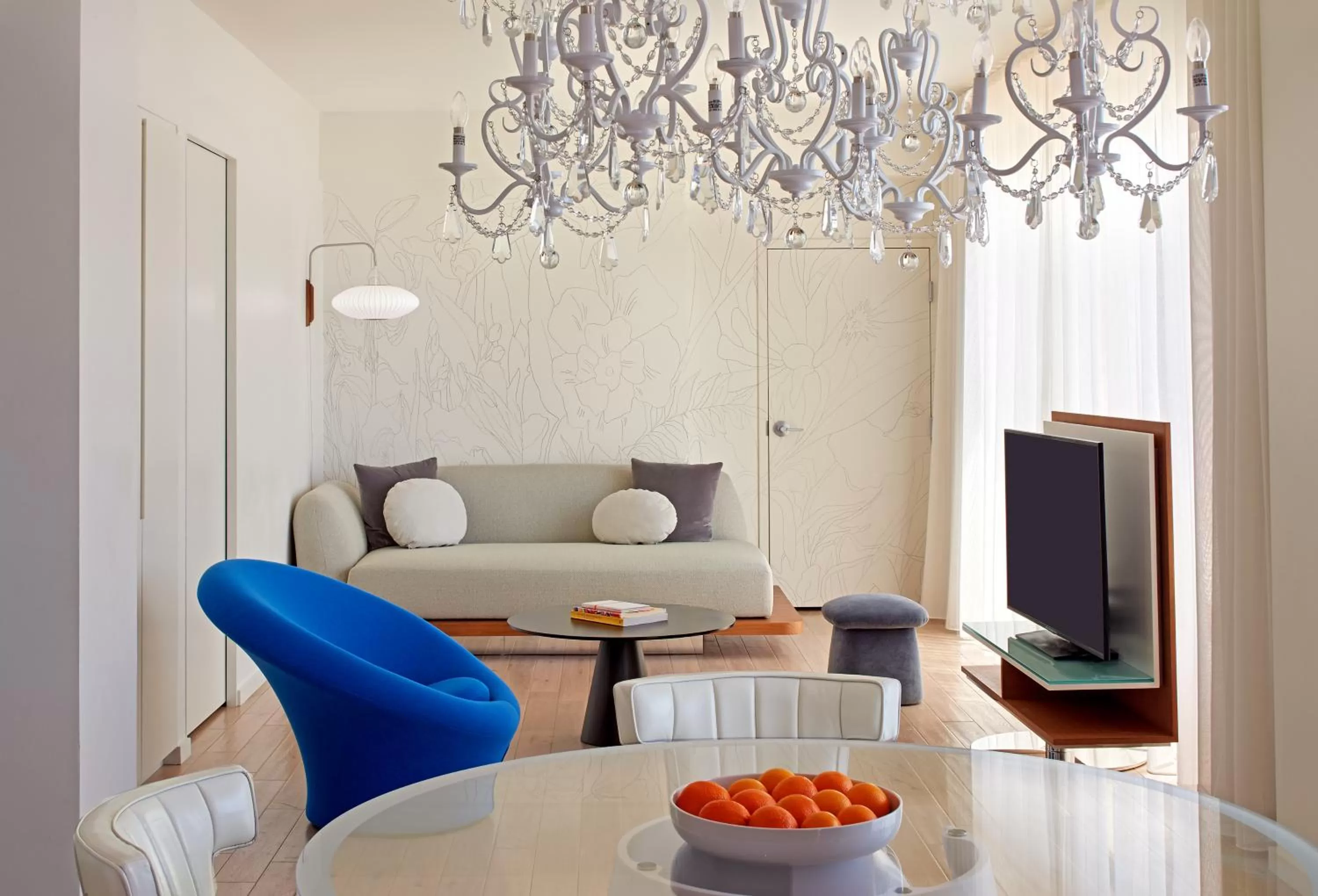 Seating area in Mondrian Los Angeles