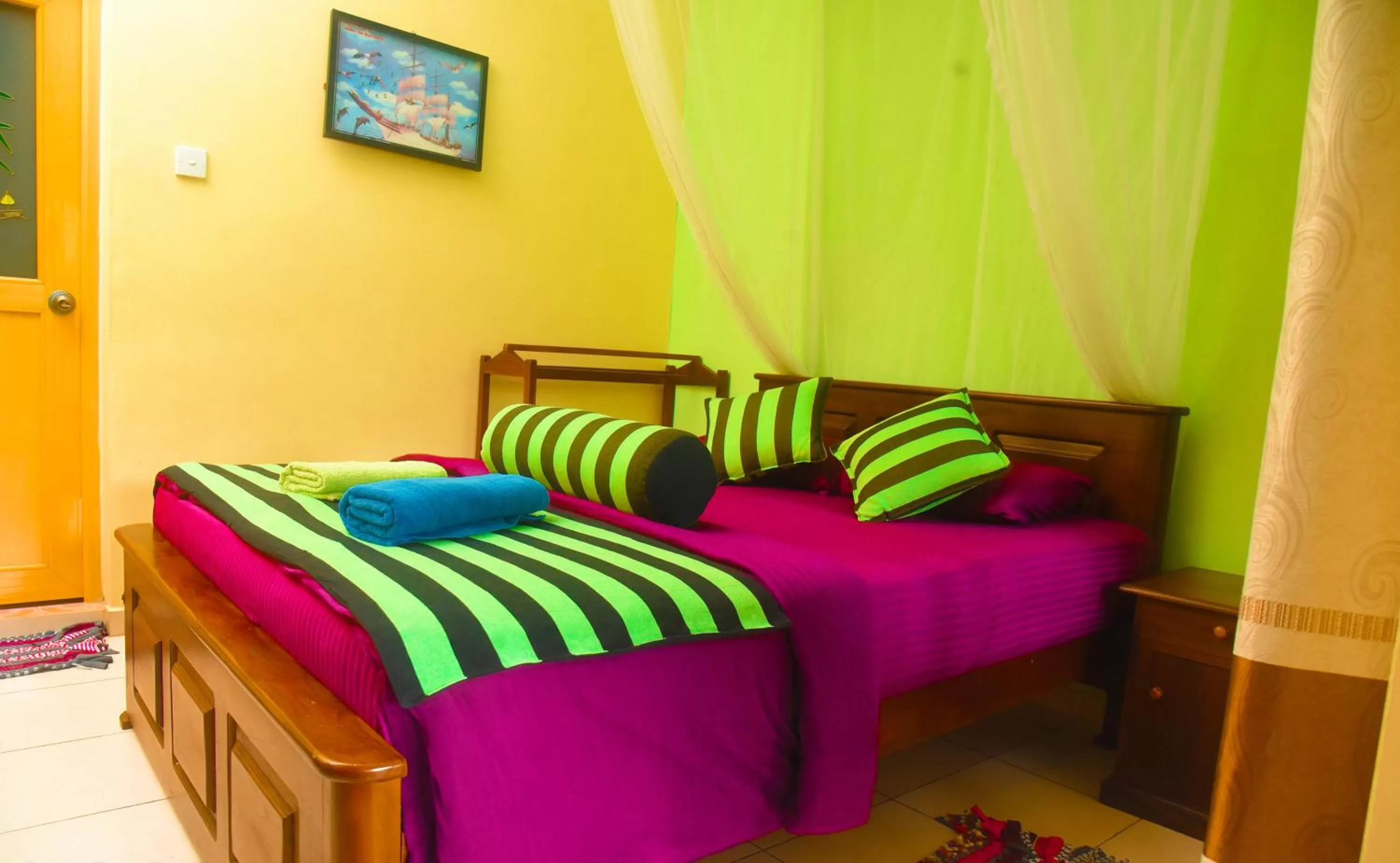Bed in Madushanka Resort