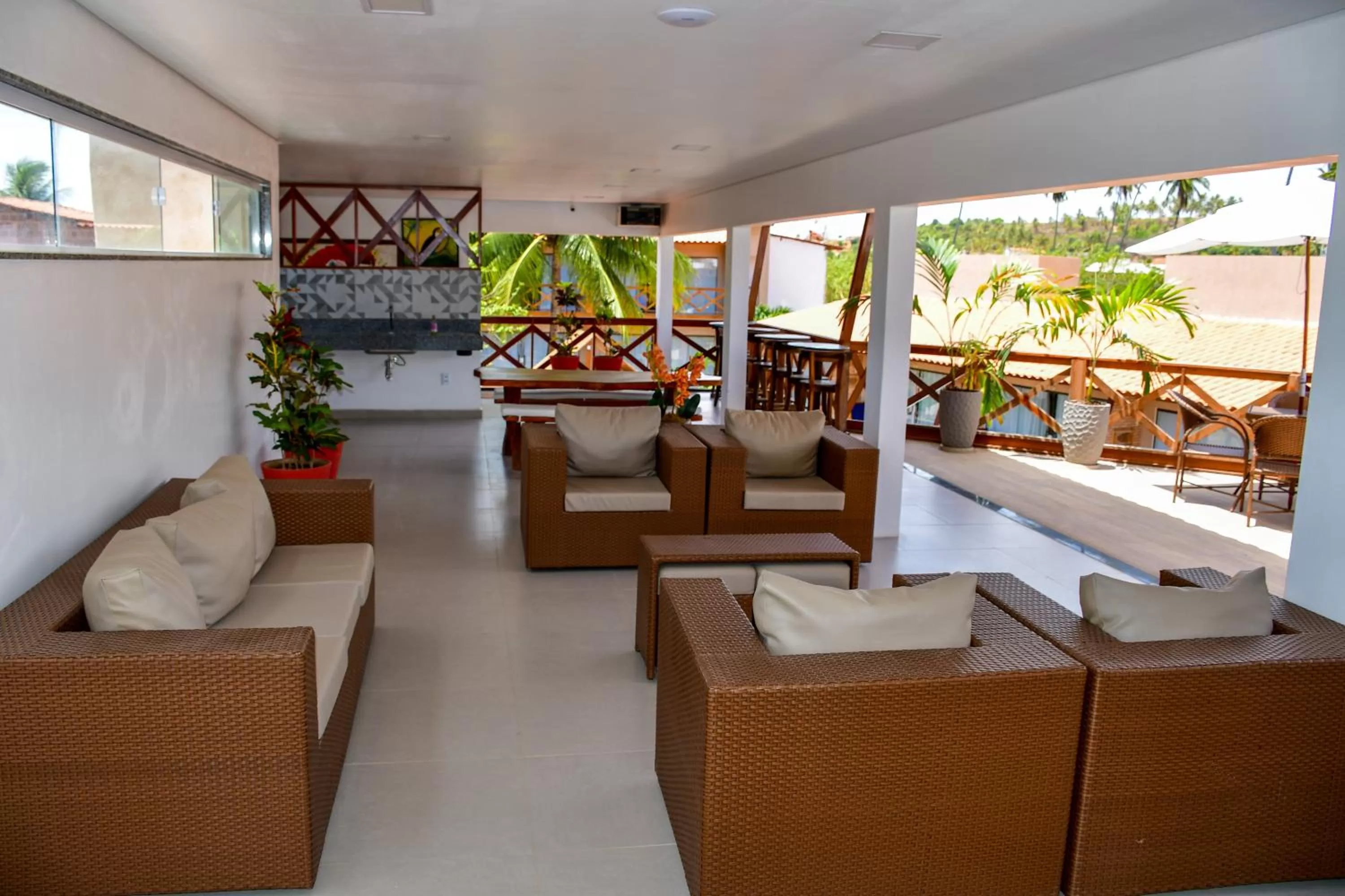 Seating area in Pousada Sol e Mar