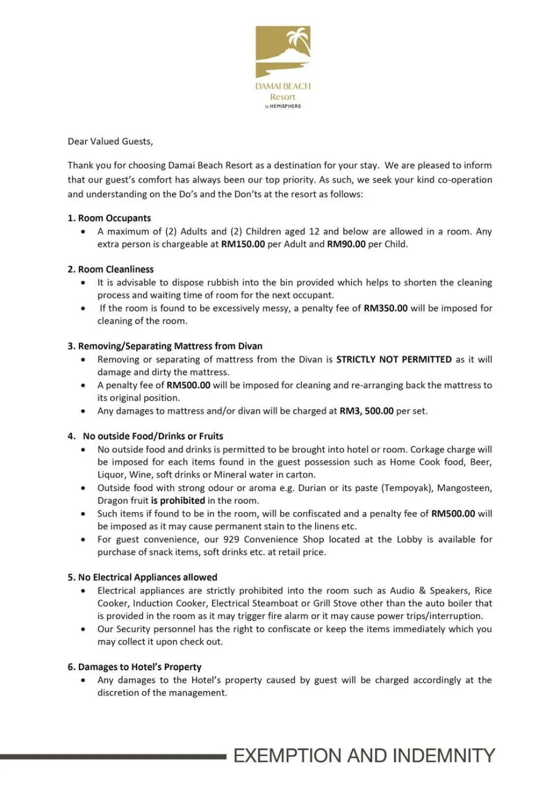 Logo/Certificate/Sign in Damai Beach Resort