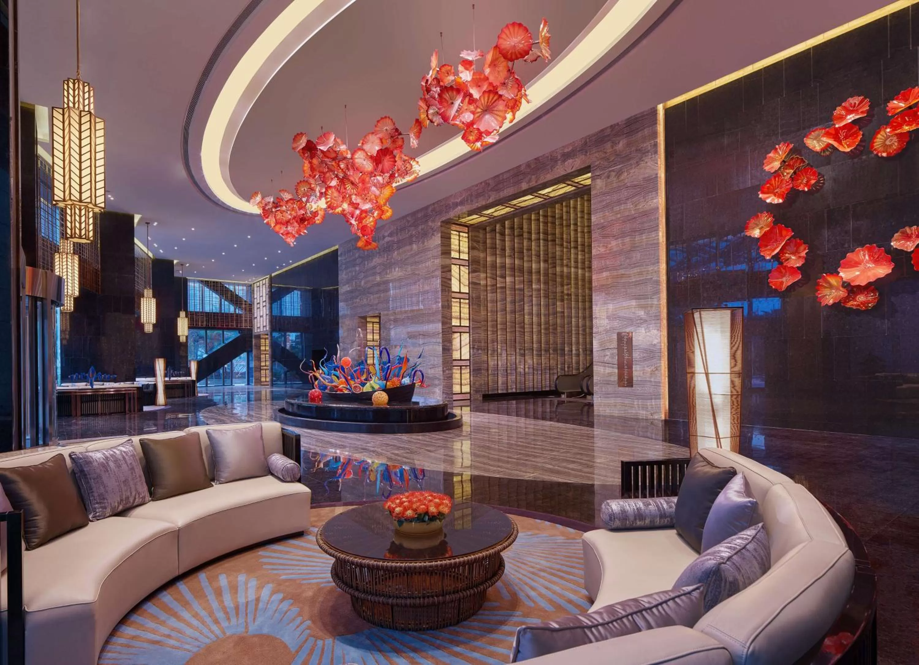 Lobby or reception in Hilton Haikou