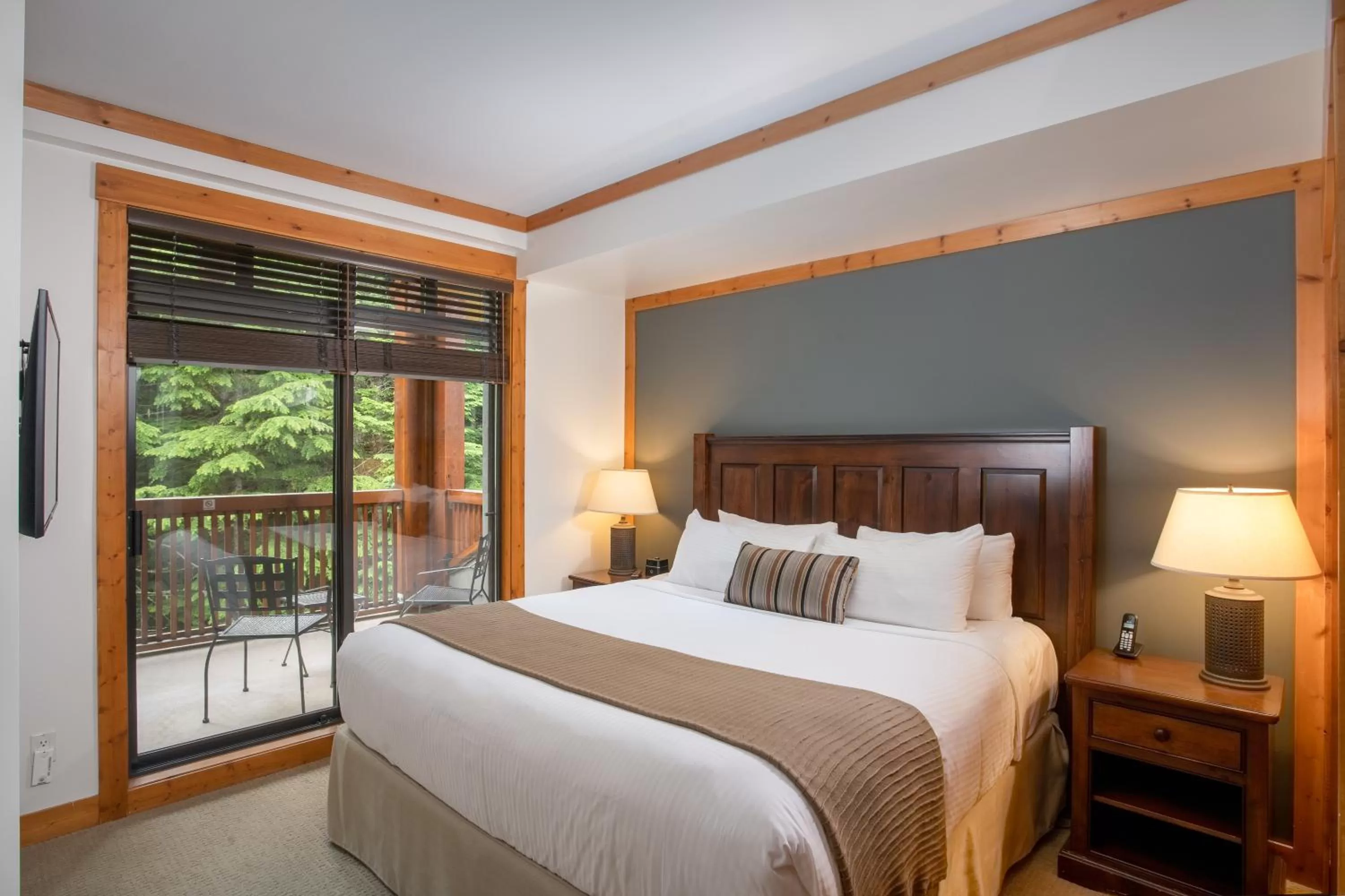 Bedroom, Bed in First Tracks Lodge, by Lodging Ovations