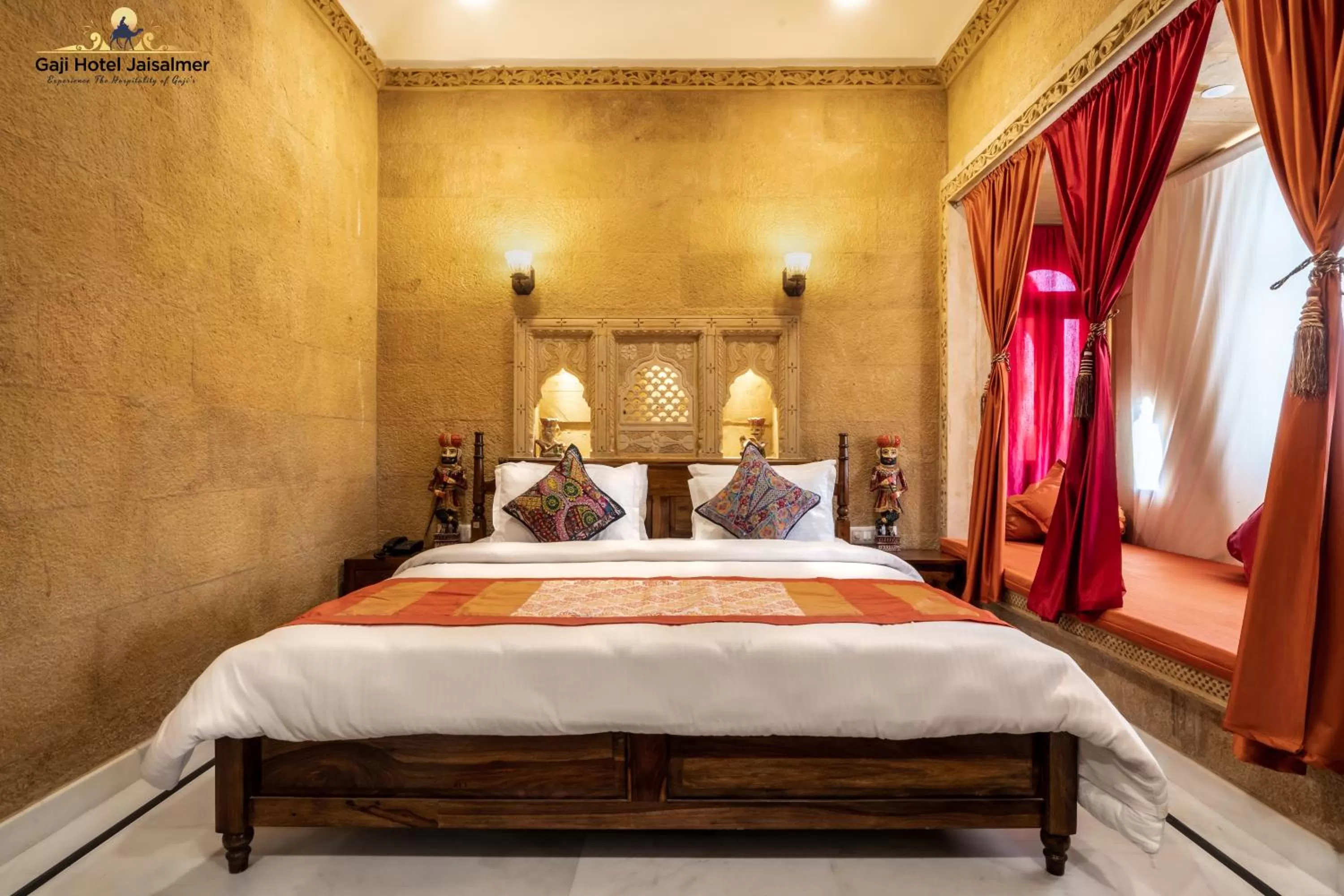 Bed in Gaji Hotel Jaisalmer