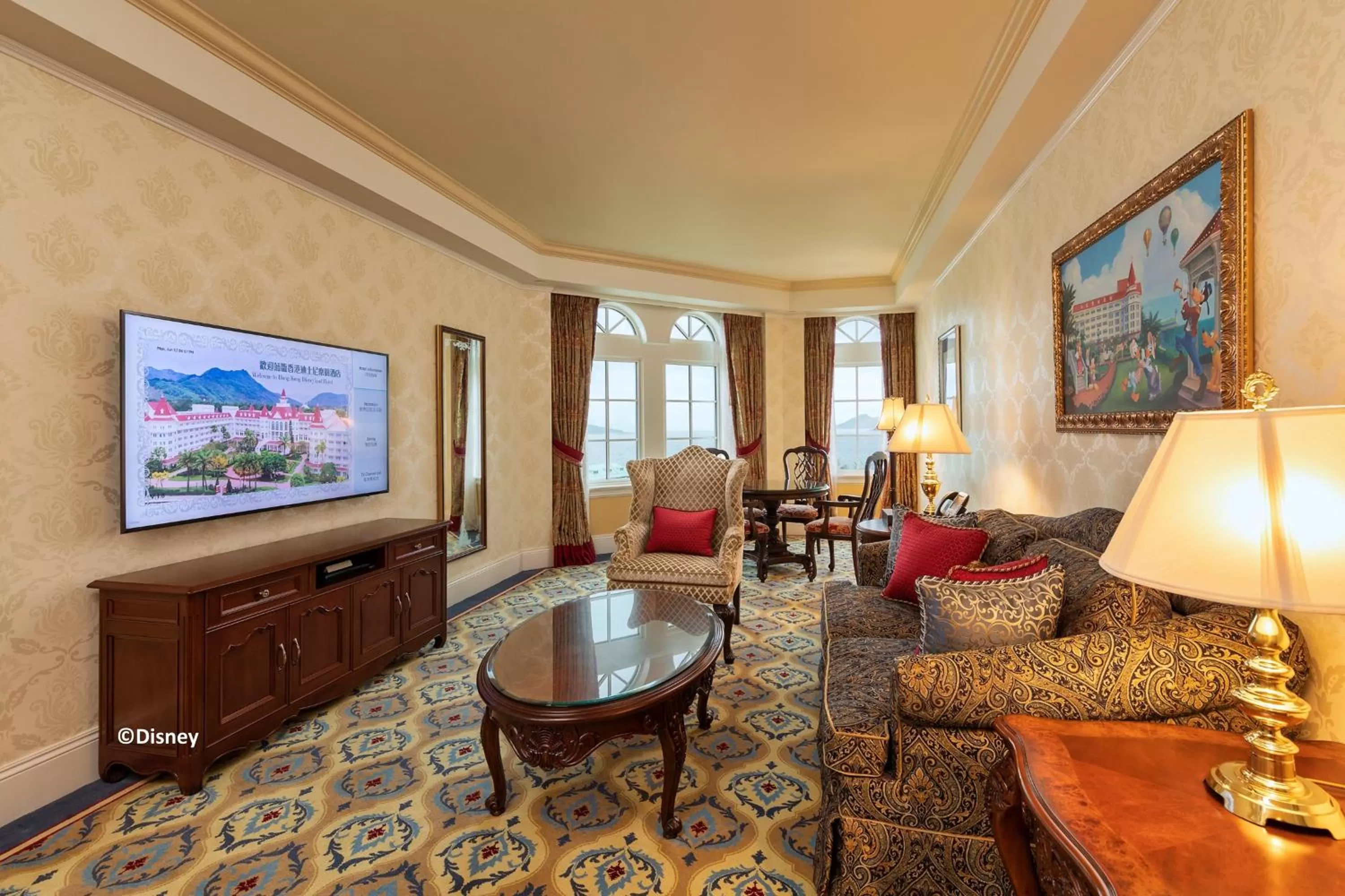 Living room in Hong Kong Disneyland Hotel