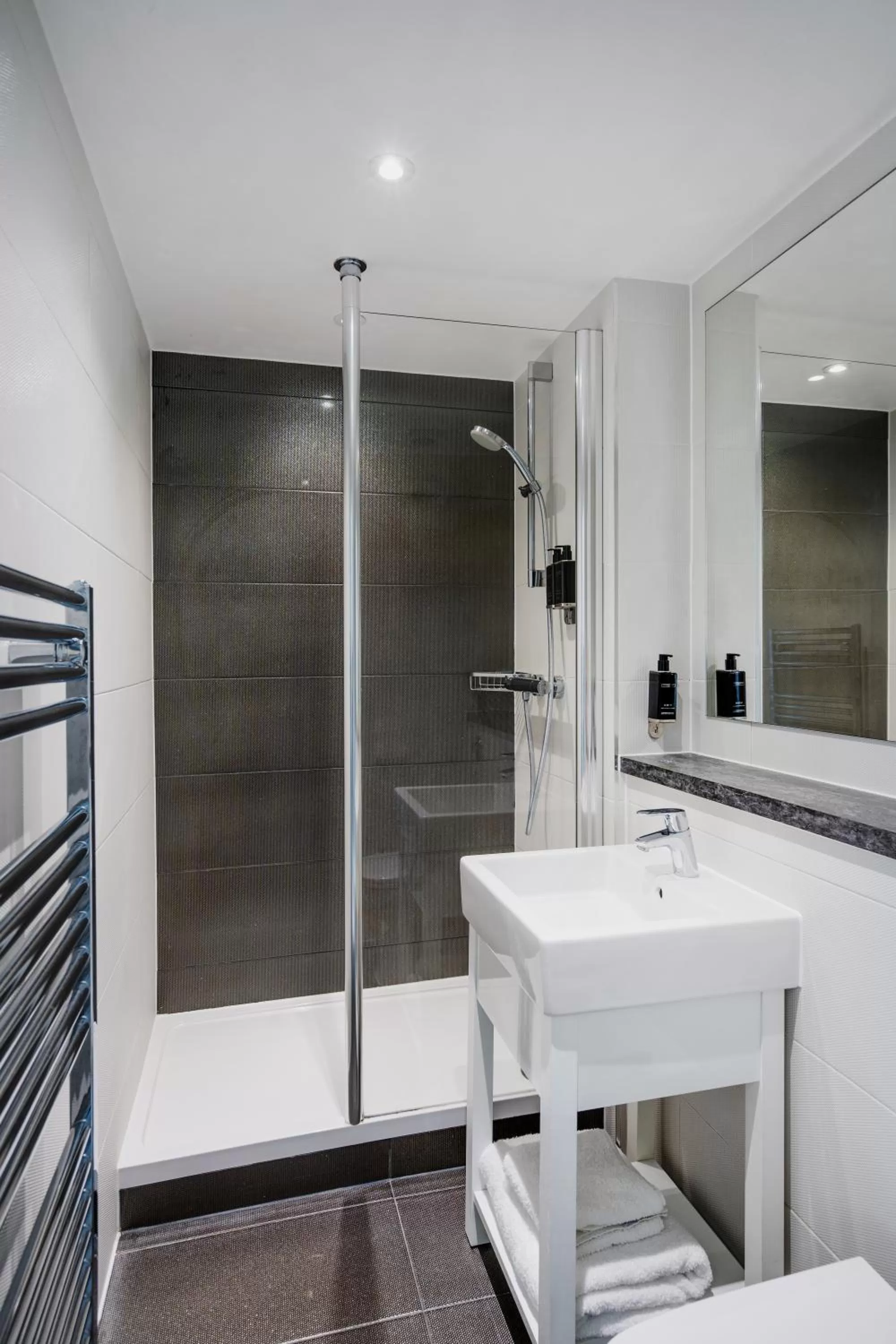 Shower in Bromley Court Hotel London