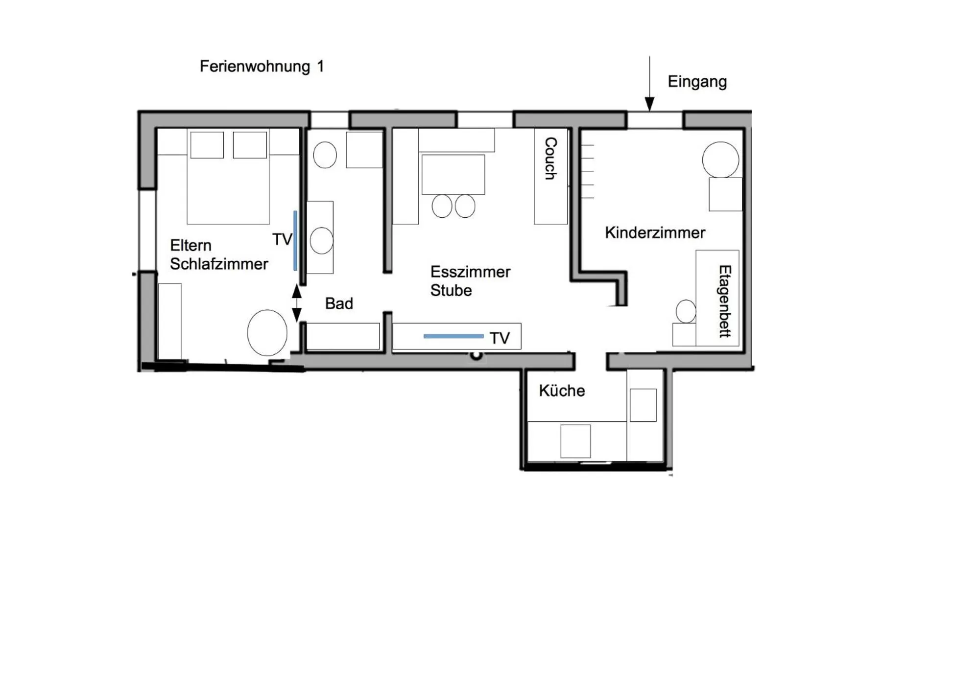 Floor Plan in St Hubertus BnB