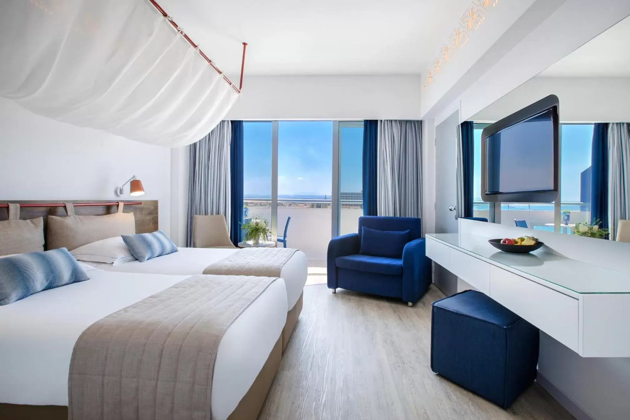 Superior Double or Twin Room with Side Sea View in Lordos Beach Hotel & Spa Superior Double or Twin Room with Side Sea View in Lordos Beach Hotel & Spa