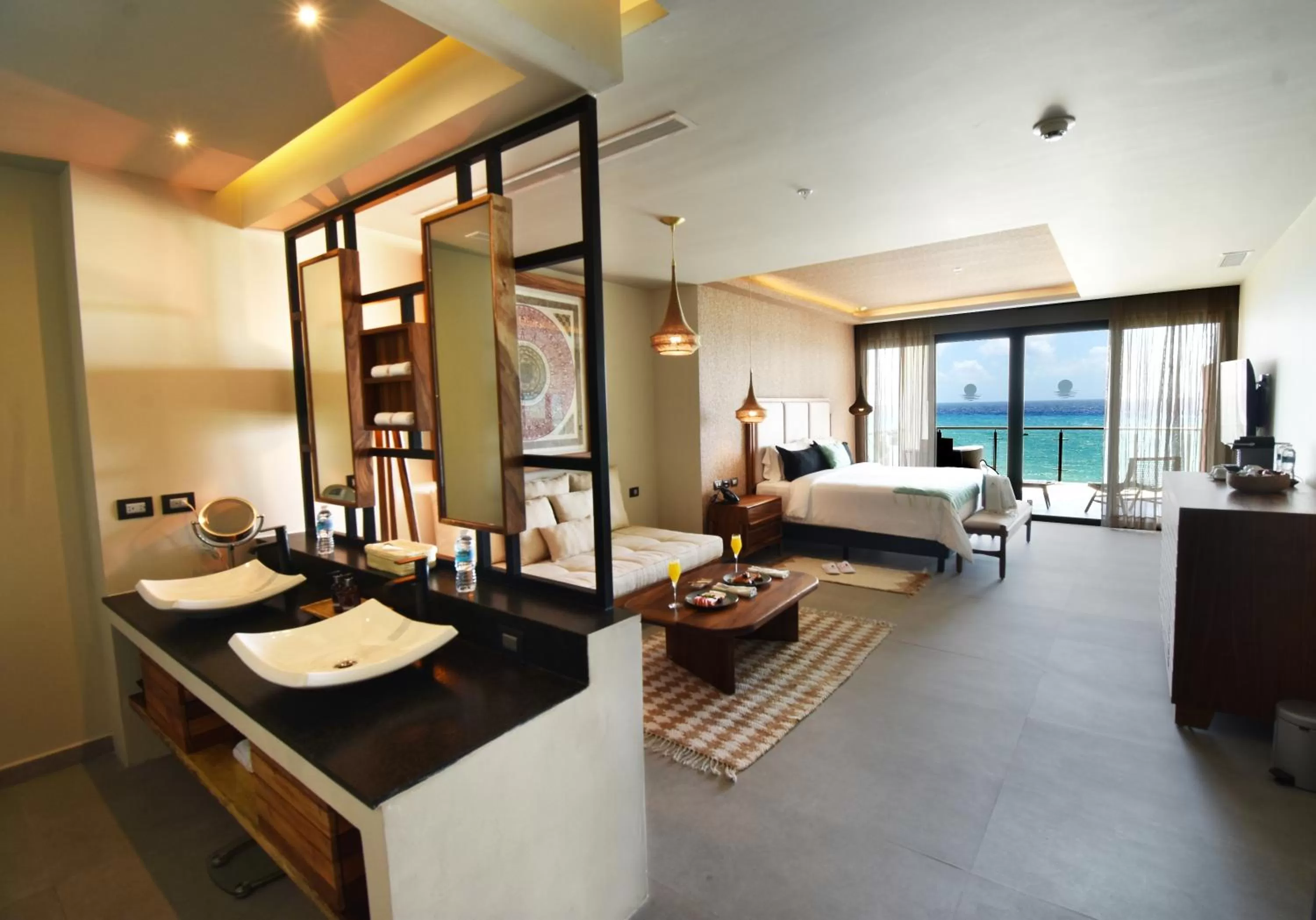 Bathroom, Bed in Mvngata Beach Hotel