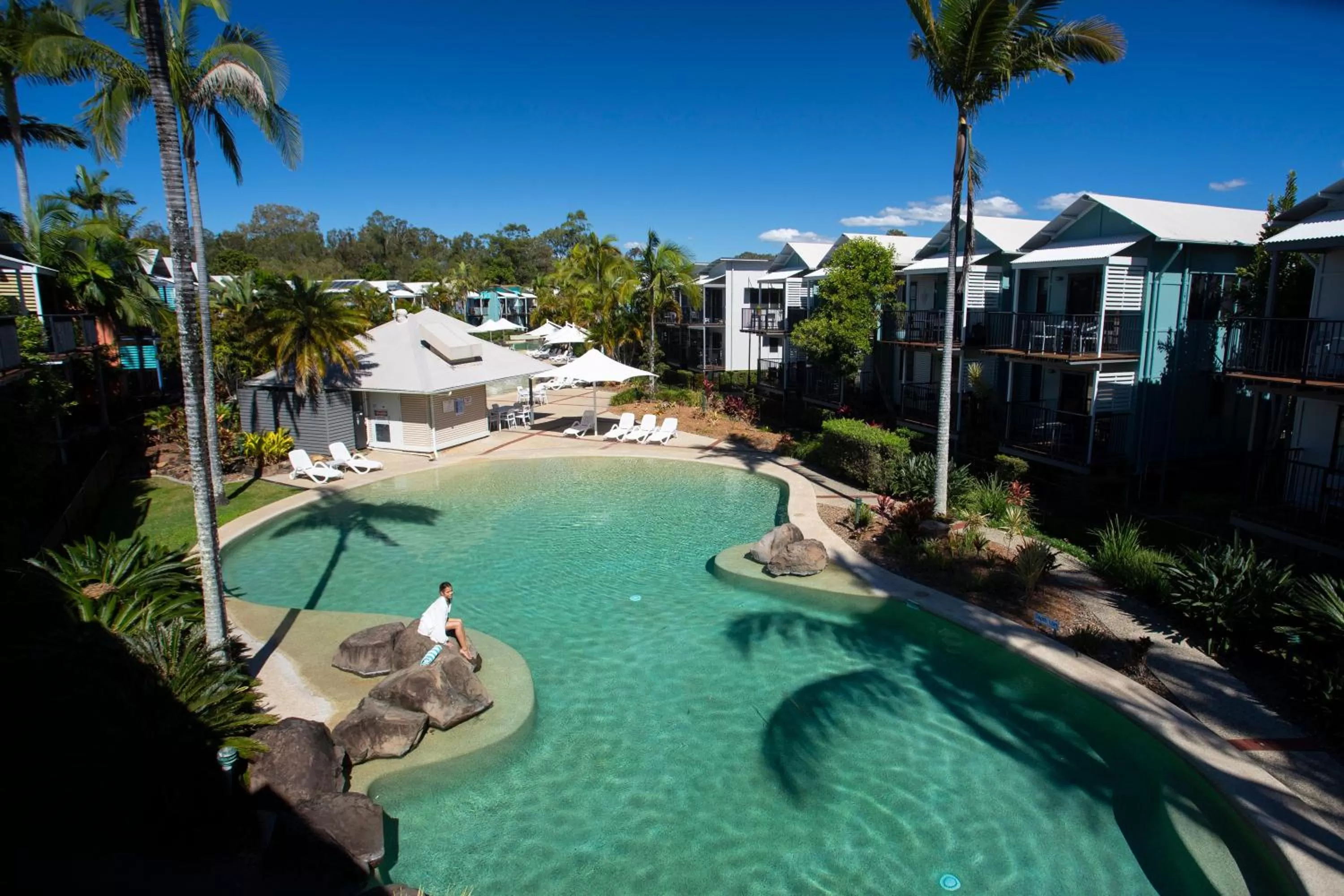 Pool view in Noosa Lakes Resort