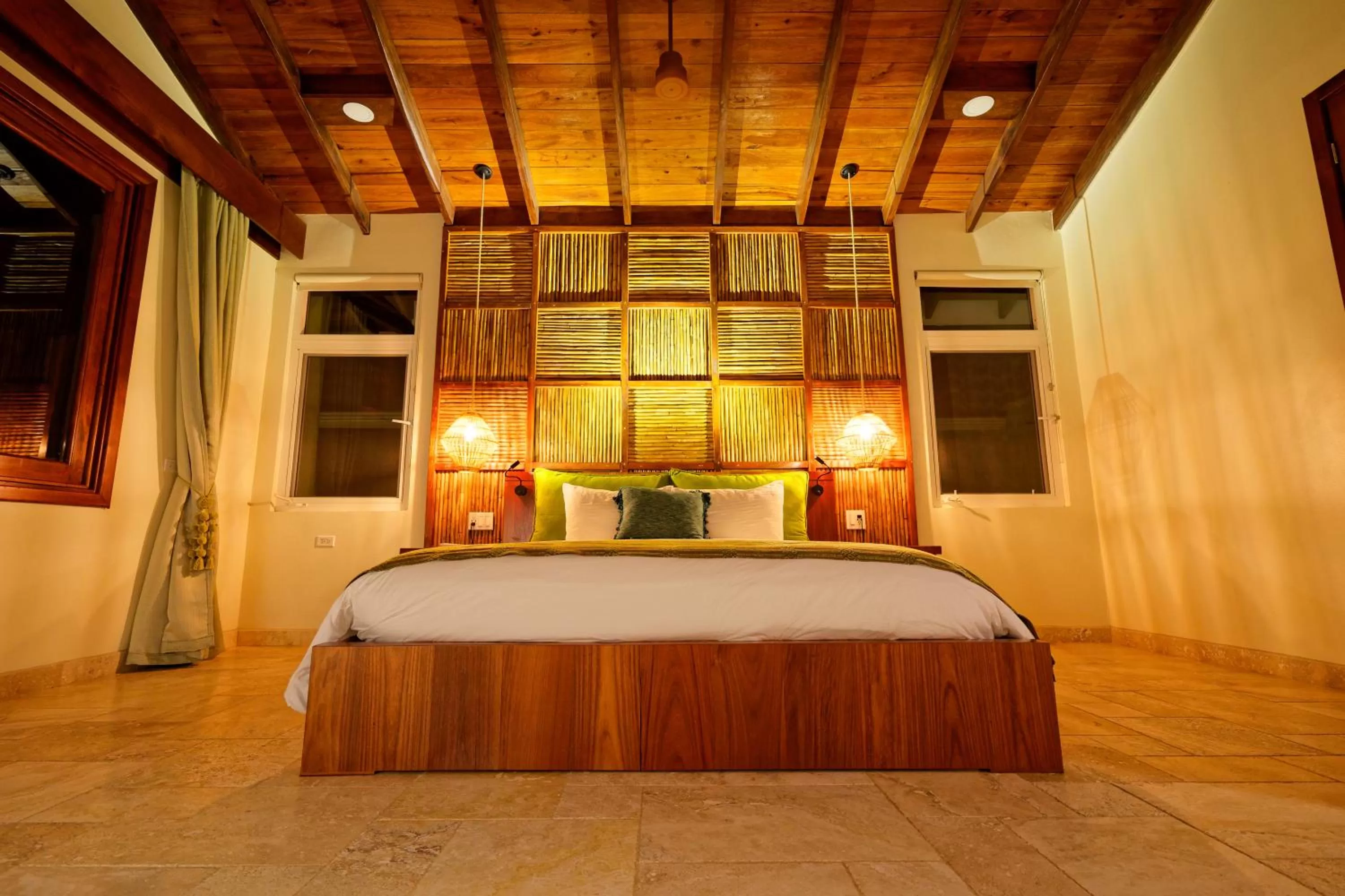 River view, Bed in Sleeping Giant Rainforest Lodge