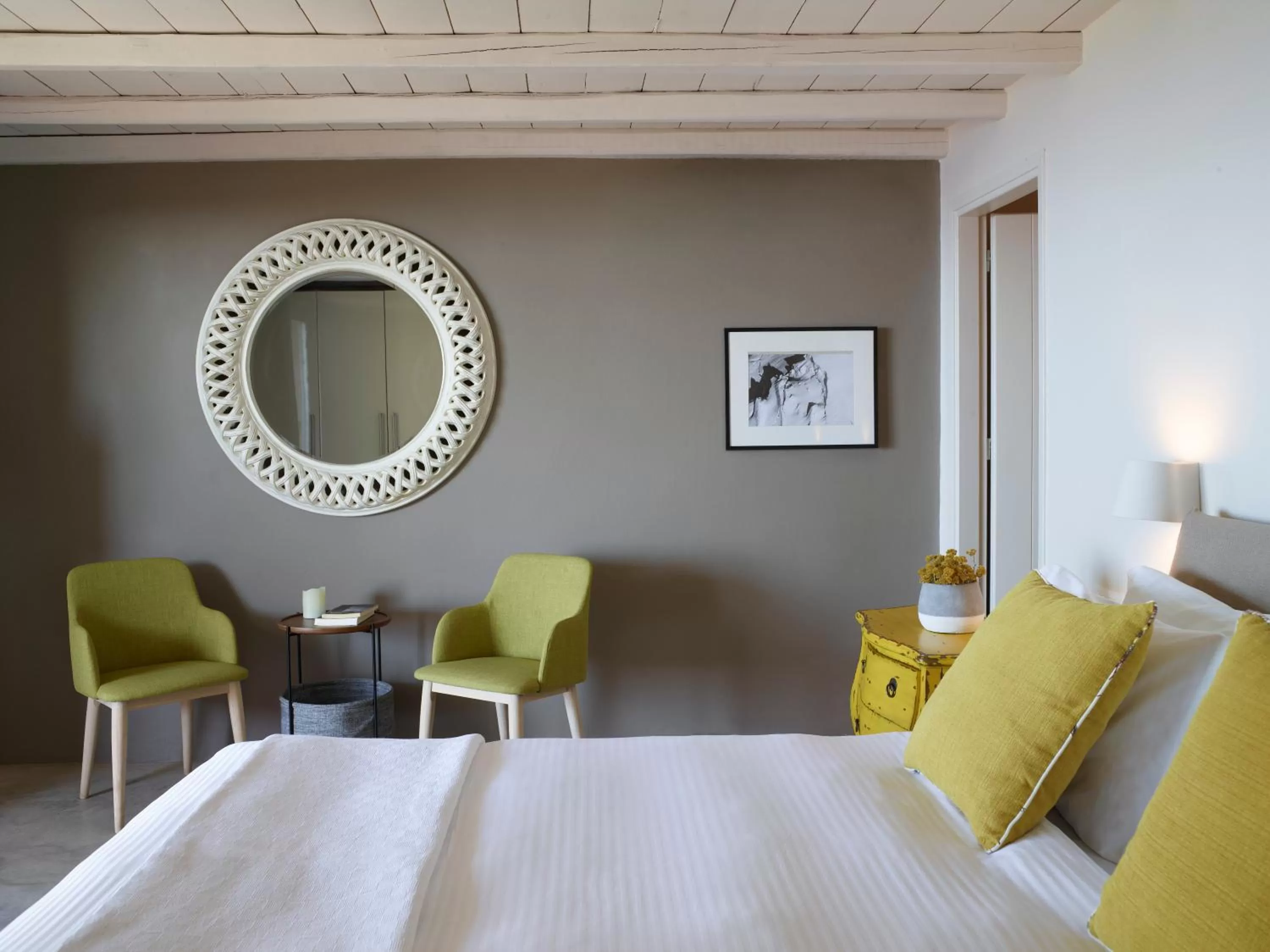 Bed in Aeolis Tinos Suites