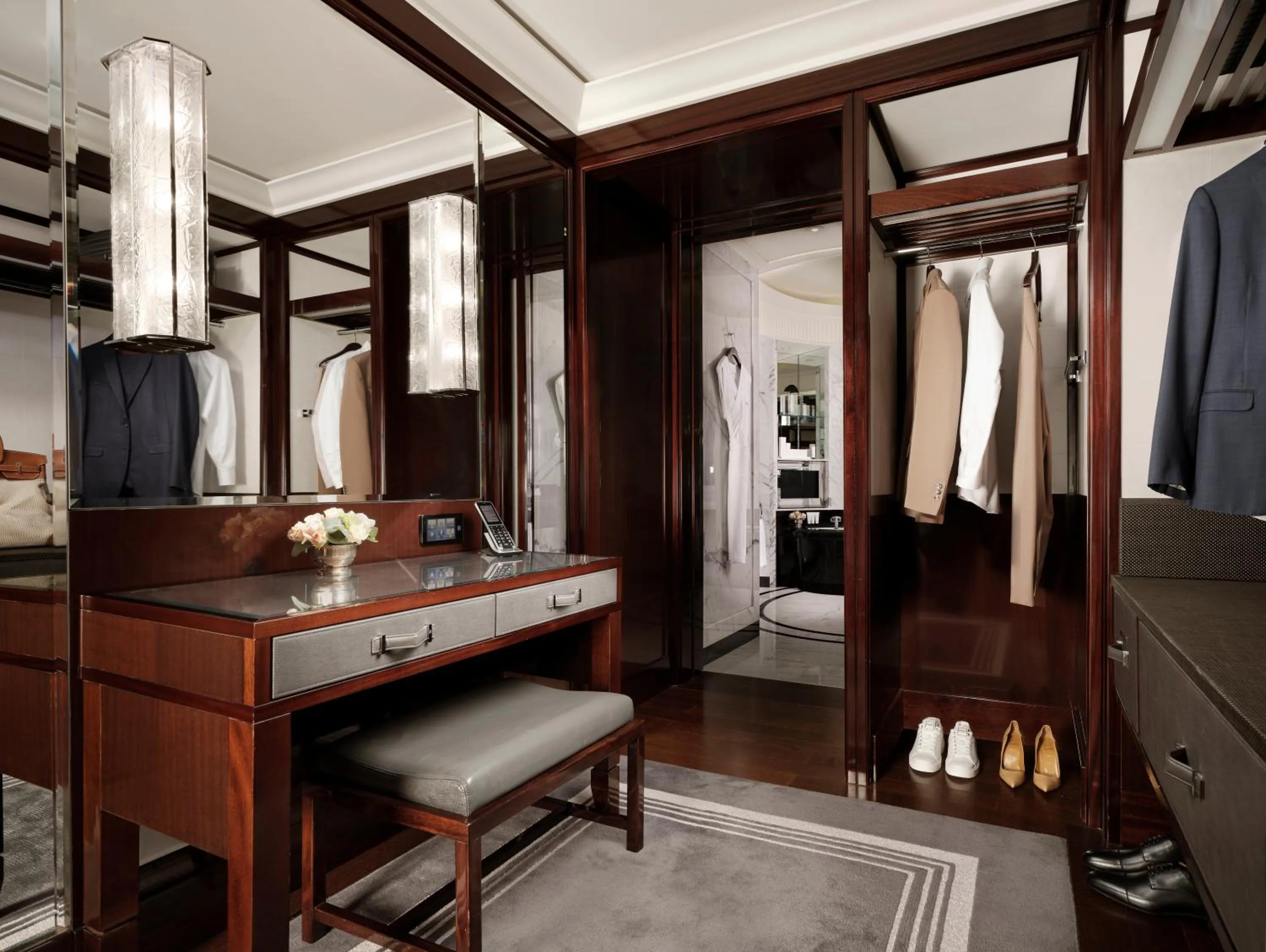 wardrobe, Bed in The Peninsula Paris