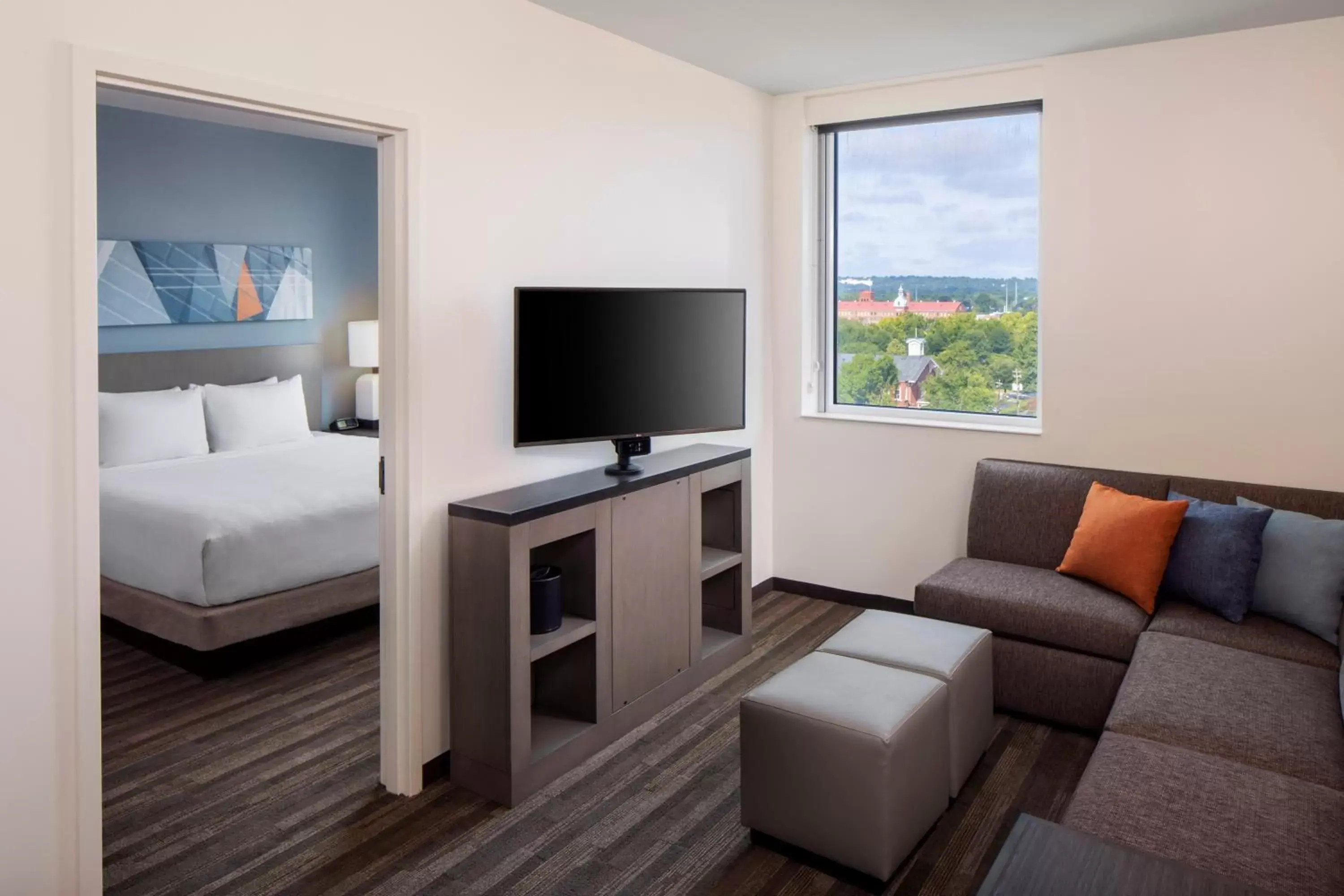 One-Bedroom King Suite with Sofa Bed, Kitchen and Roll-In Shower - Disability Access in Hyatt House Augusta Downtown One-Bedroom King Suite with Sofa Bed, Kitchen and Roll-In Shower - Disability Access in Hyatt House Augusta Downtown