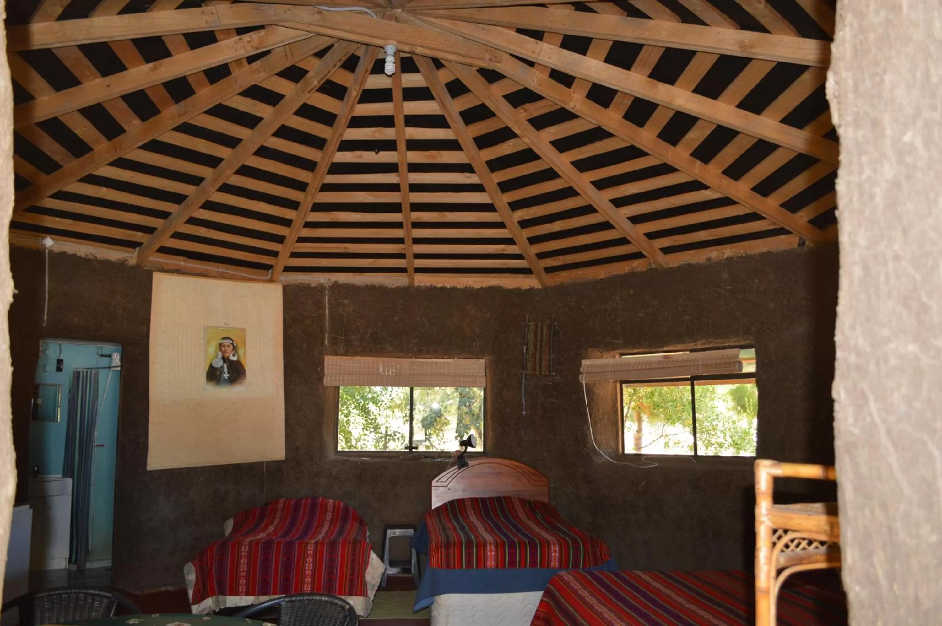 Bed in Coyunche Cabañas y Camping Laja & San Rosendo