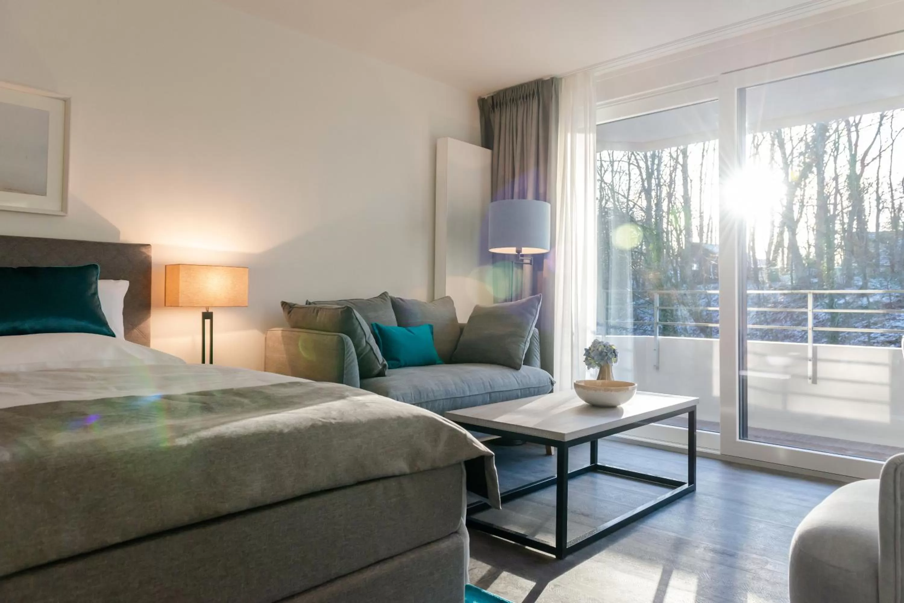 Seating area, Bed in Intermar Hotel & Apartments