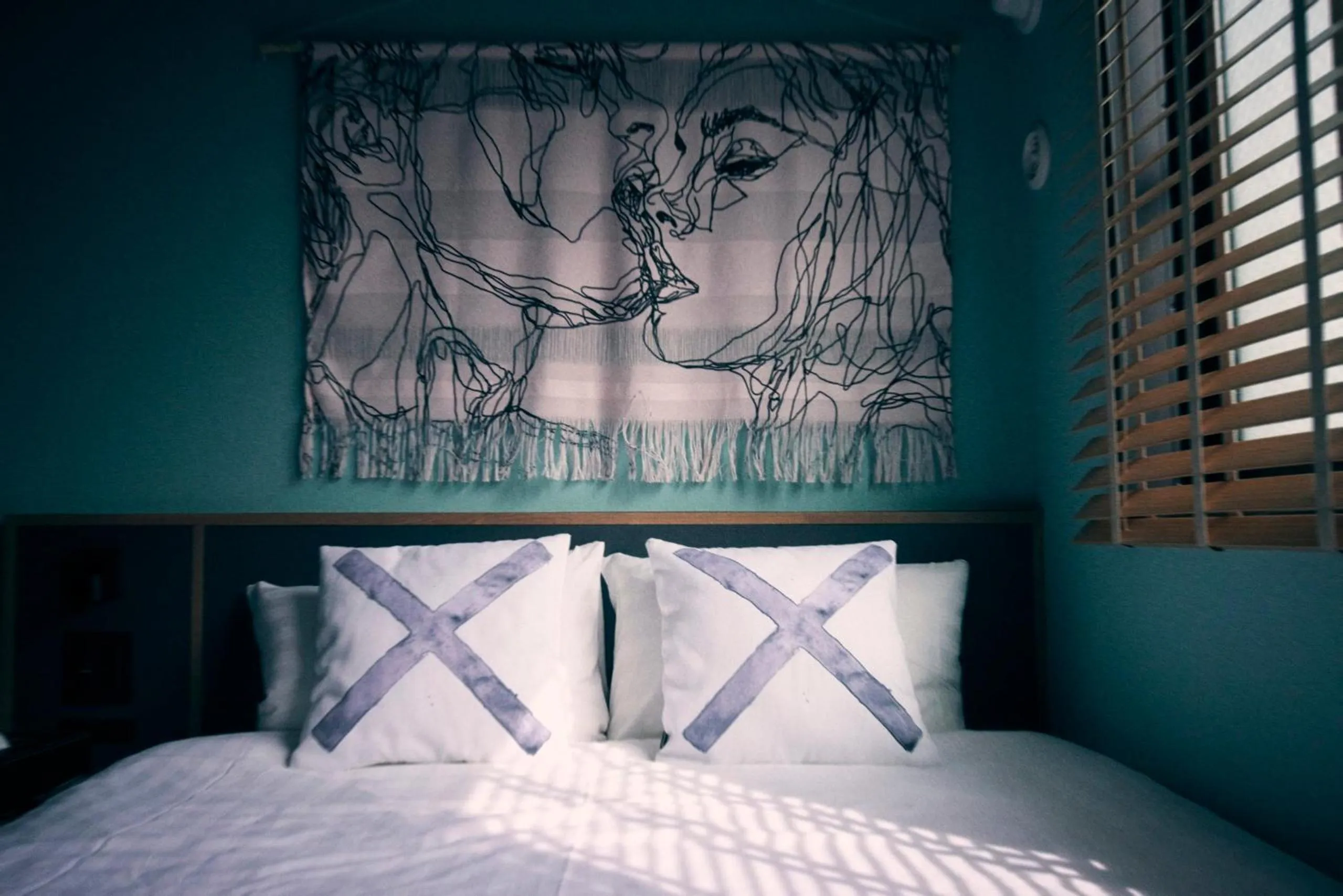 Bed in Hotel She, Kyoto