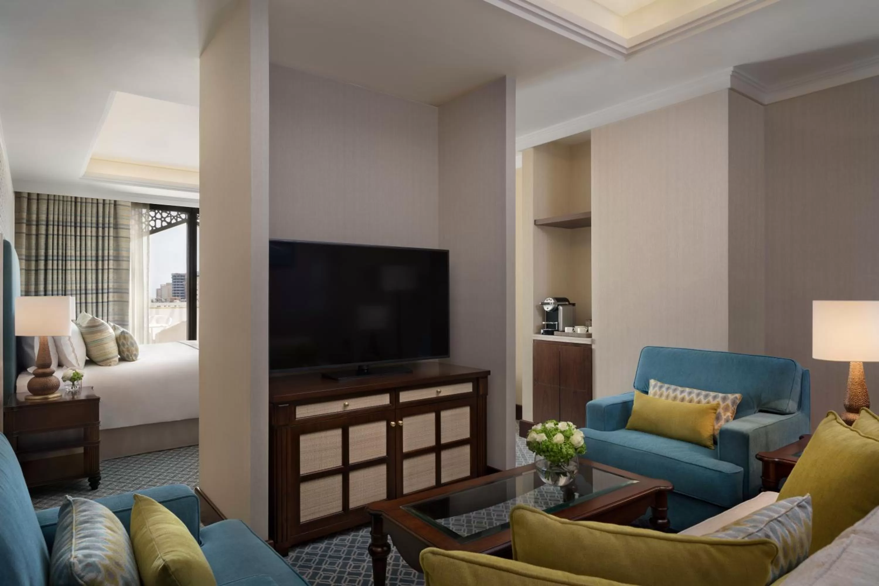 TV and multimedia, Bed in Al Najada Doha Hotel by Tivoli