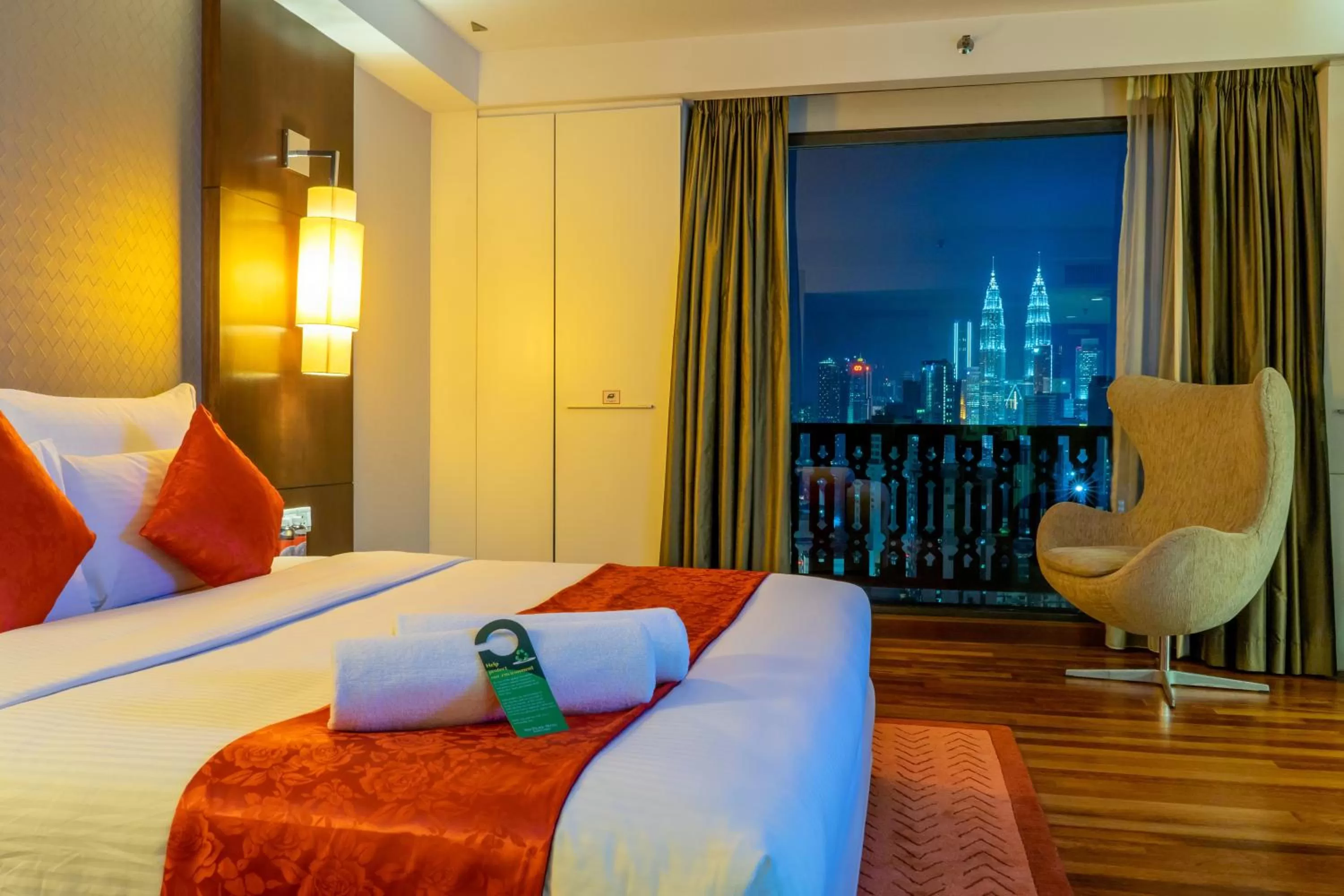 View (from property/room), Bed in Seri Pacific Hotel Kuala Lumpur