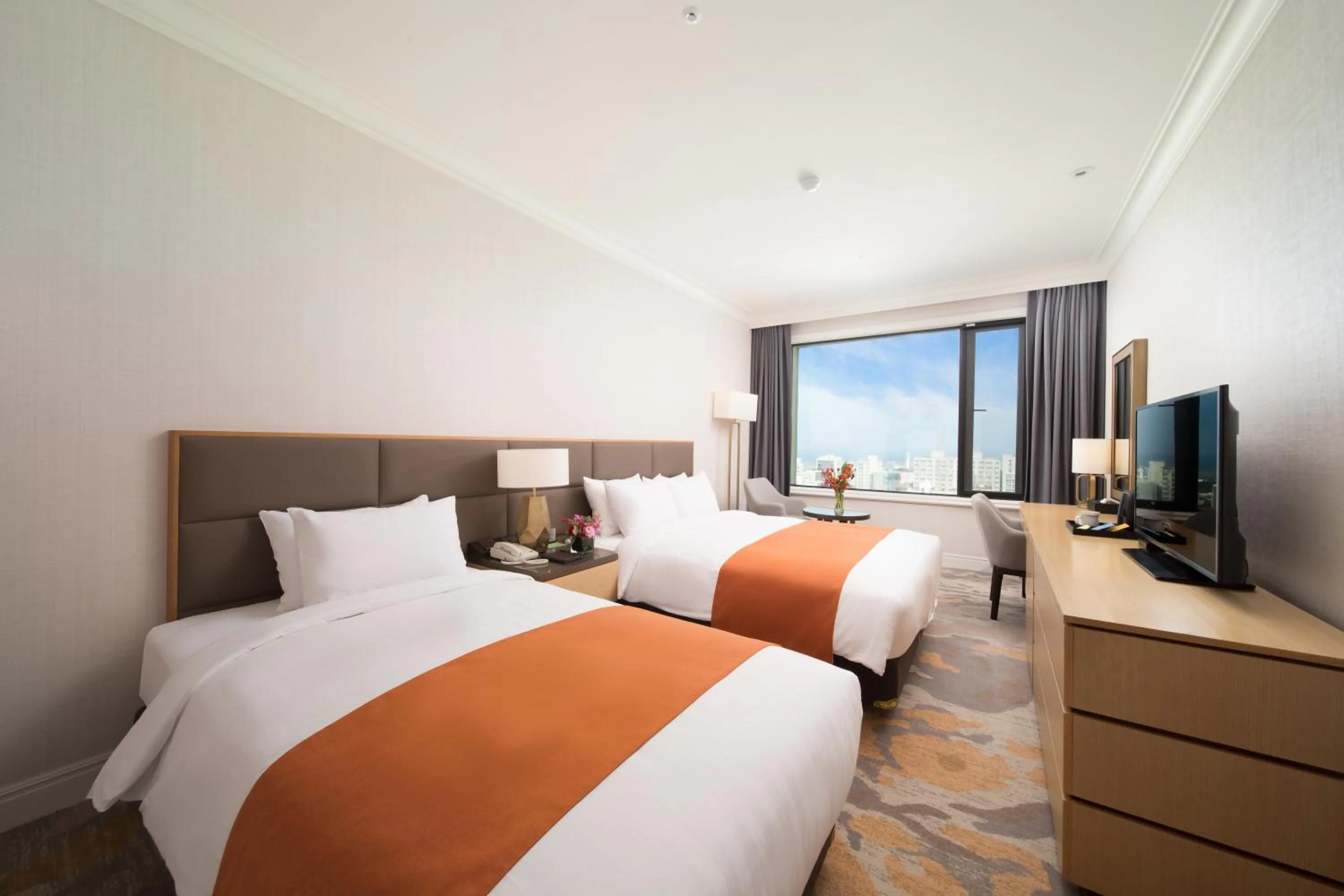 Decorative detail, Bed in Jeju Sun Hotel & Casino