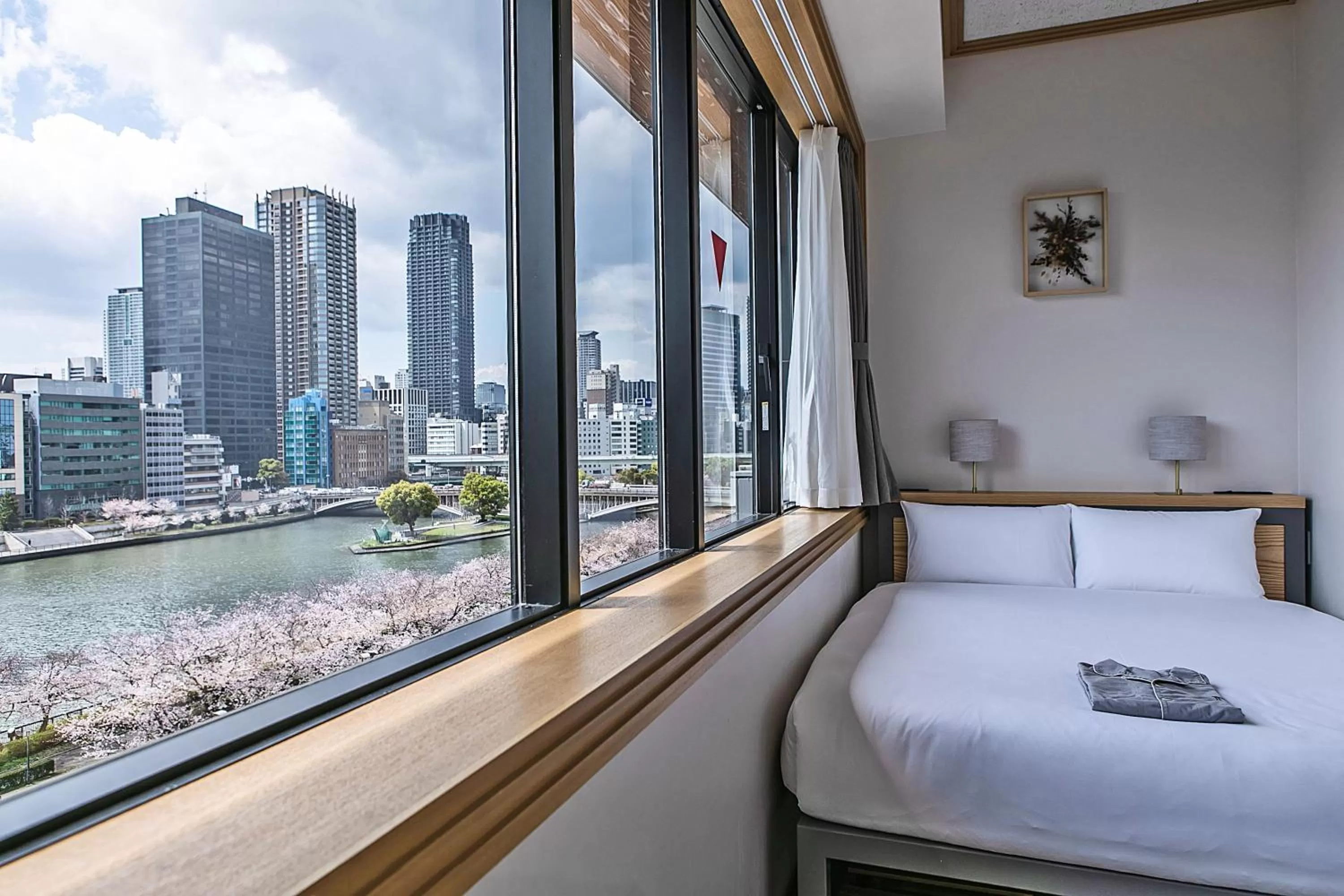 View (from property/room), Bed in Hotel Noum OSAKA