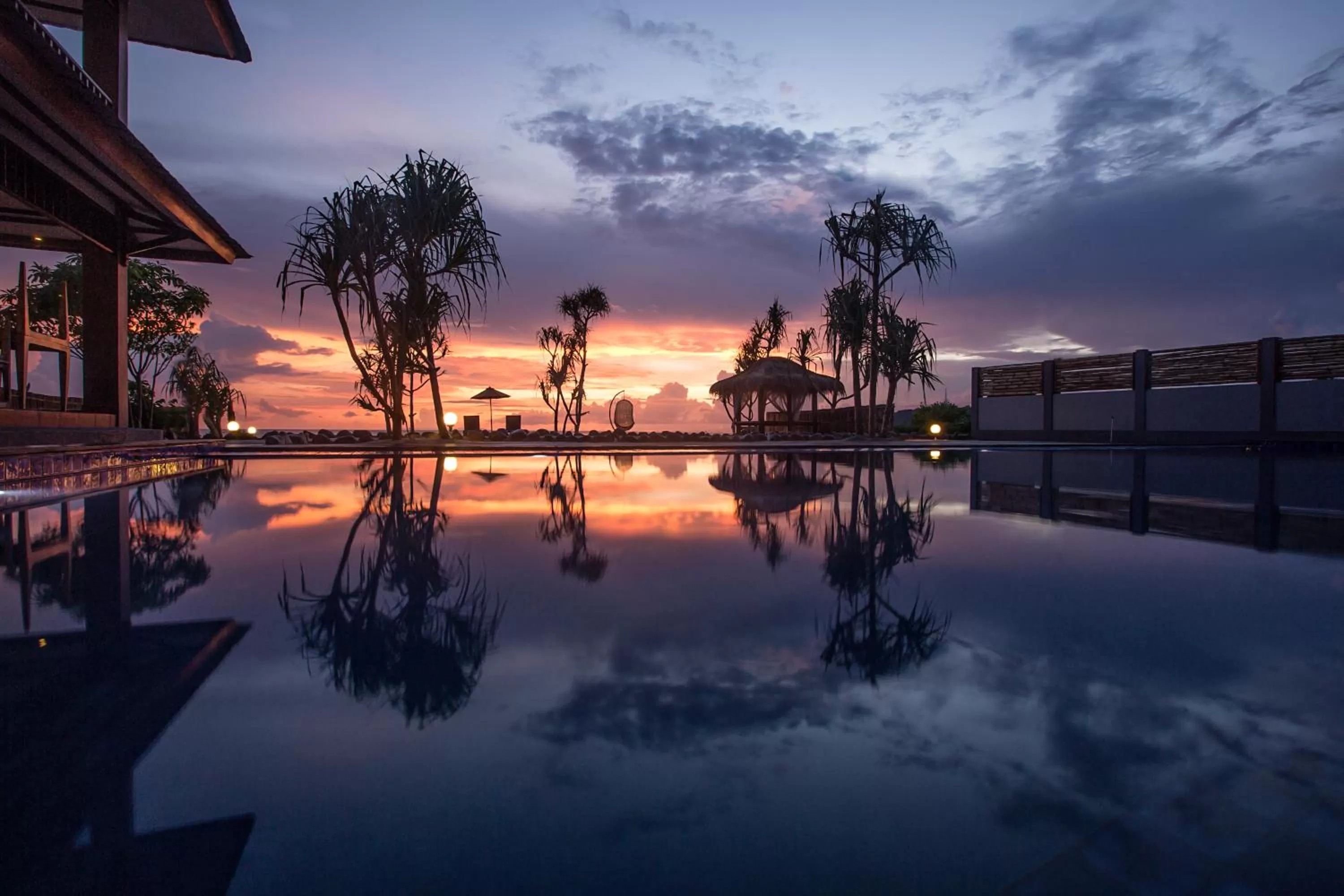 Night, Swimming Pool in Sunset House Gili Meno