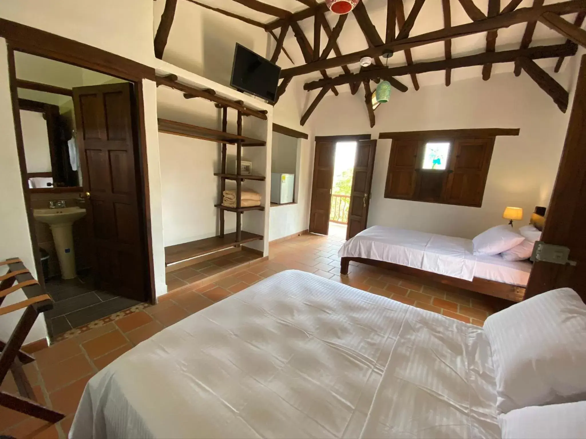 Triple Room with Balcony in Hotel Campestre Ataraxia Barichara Triple Room with Balcony in Hotel Campestre Ataraxia Barichara