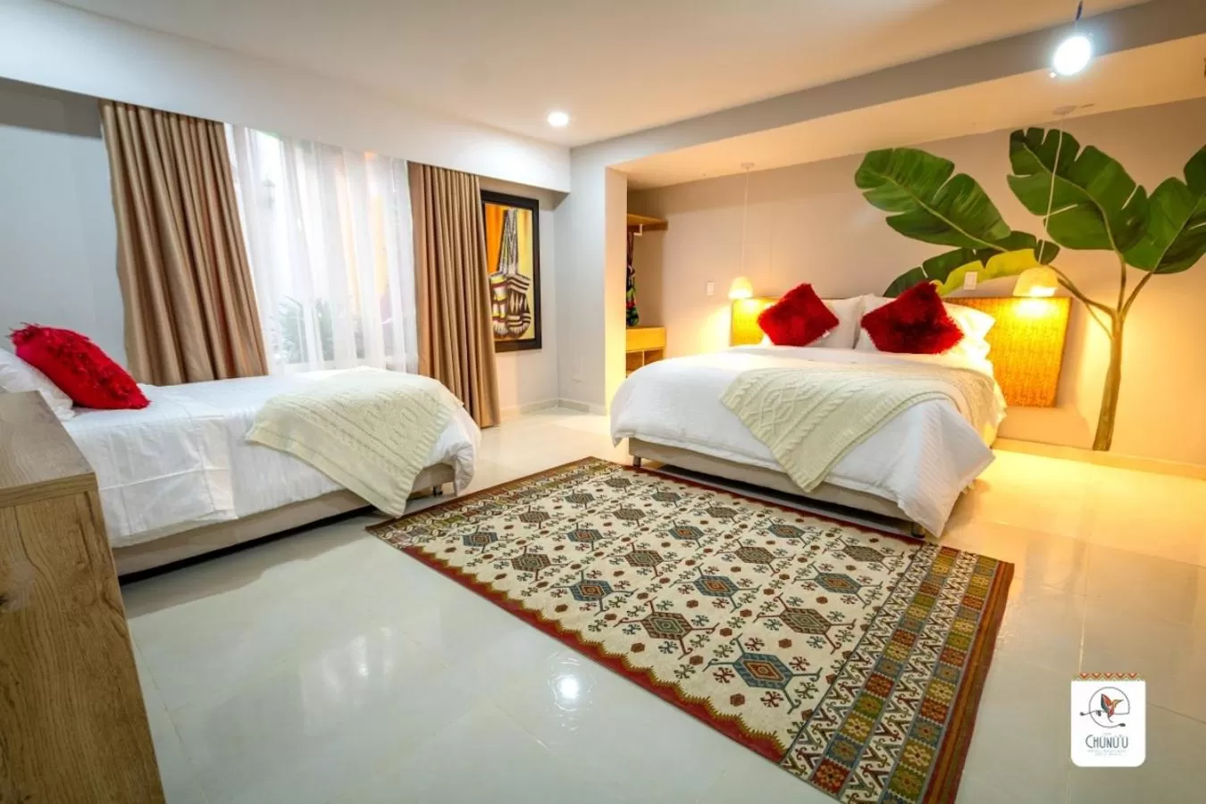 Bed in Hotel Boutique CASA CHUNUU Santa Marta