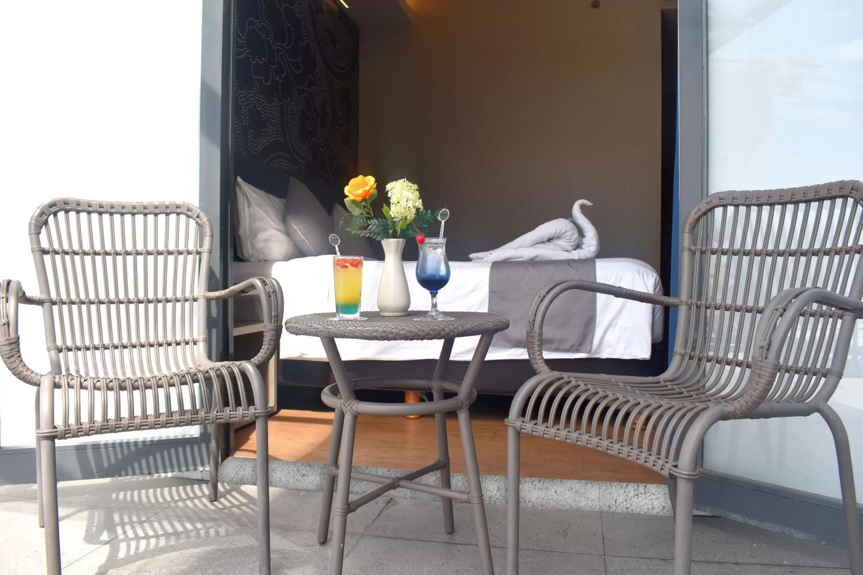 Balcony/Terrace in Luminor Hotel Airport Sidoarjo By WH , Best Choice and Strategic Location with a Rooftop area in Town