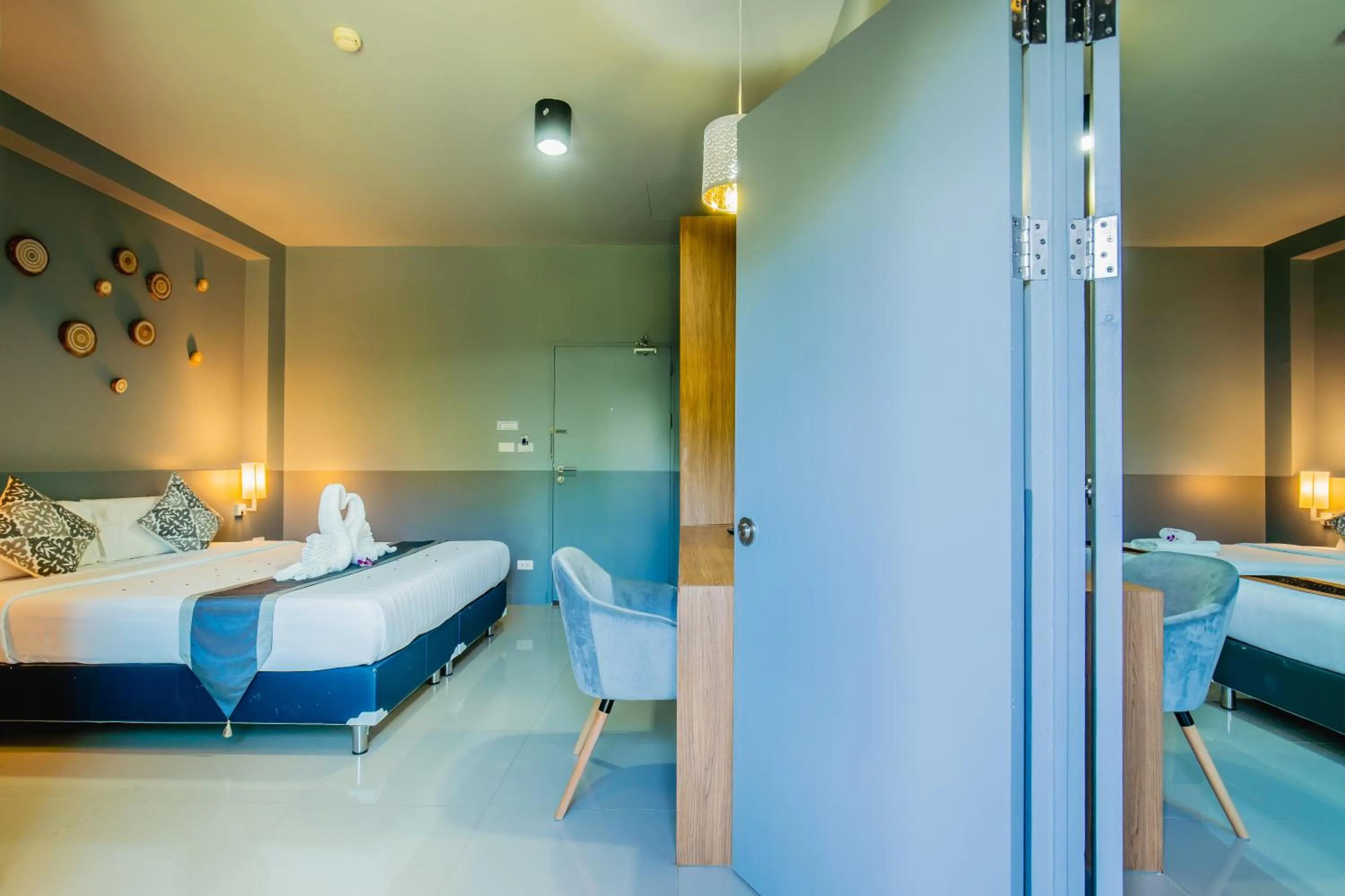 Bed in The Rubber Hotel Phuket