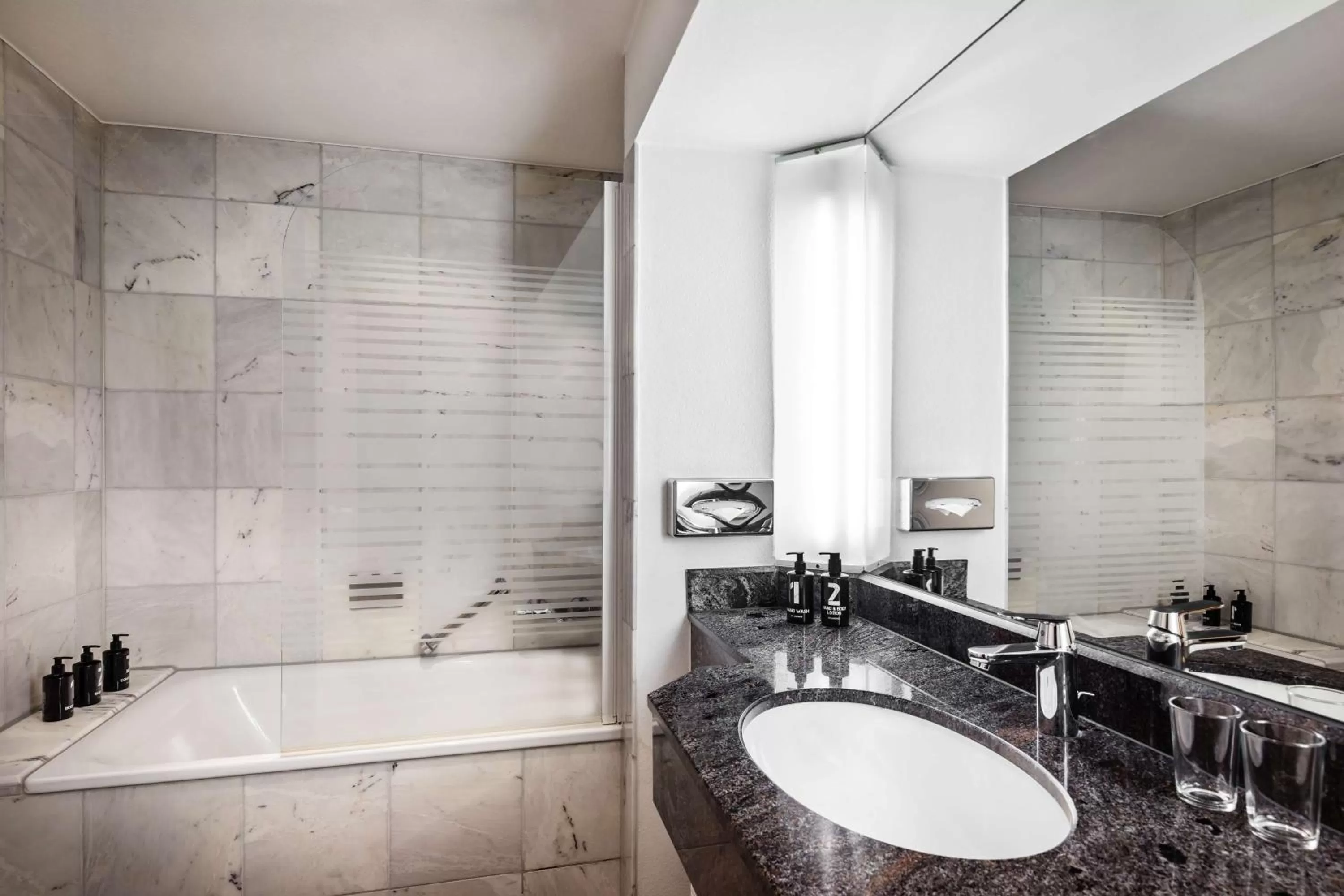 Bathroom in Lindner Hotel Dusseldorf Seestern, part of JdV by Hyatt