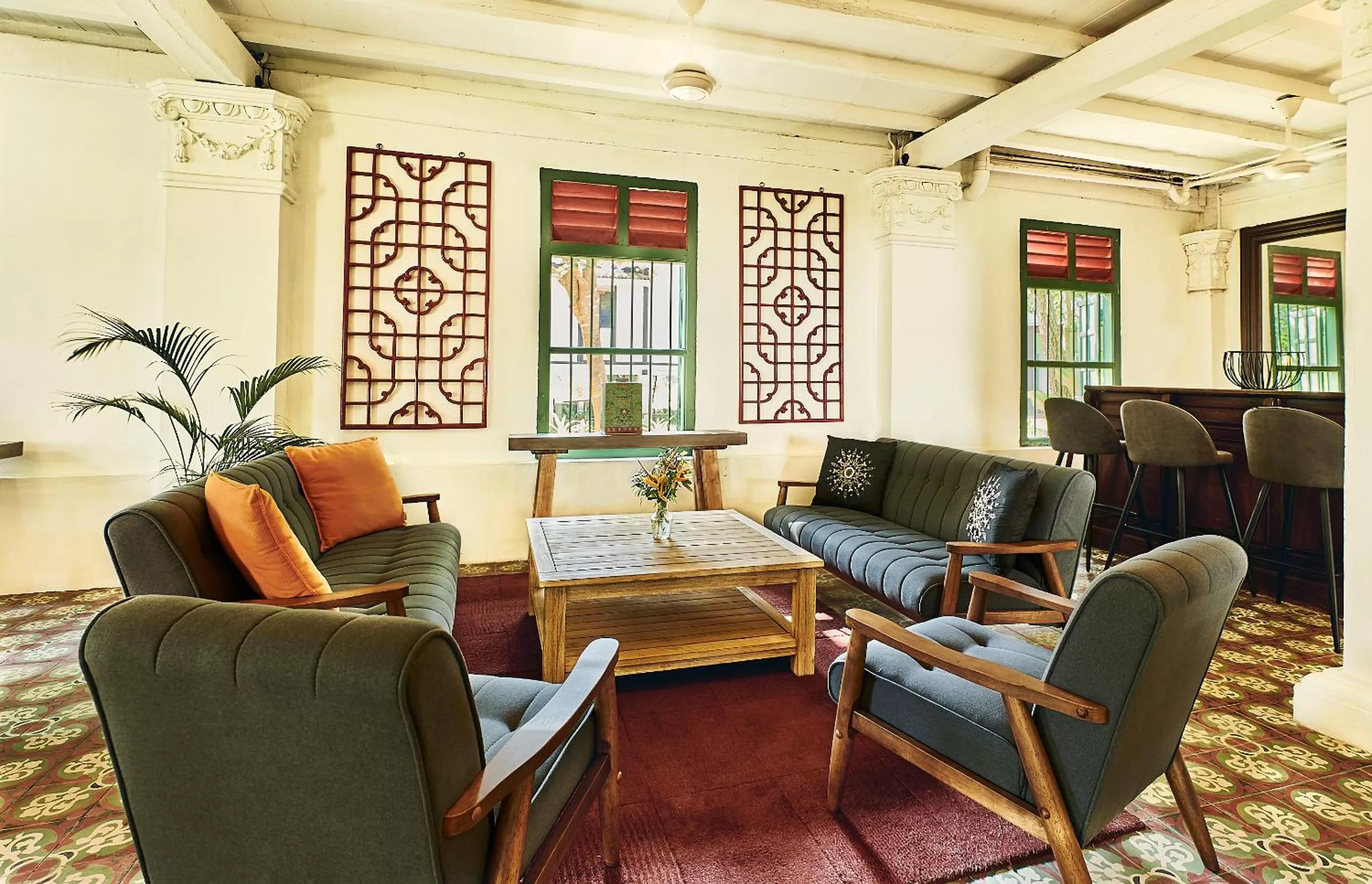 Seating area in Temple Tree Resort