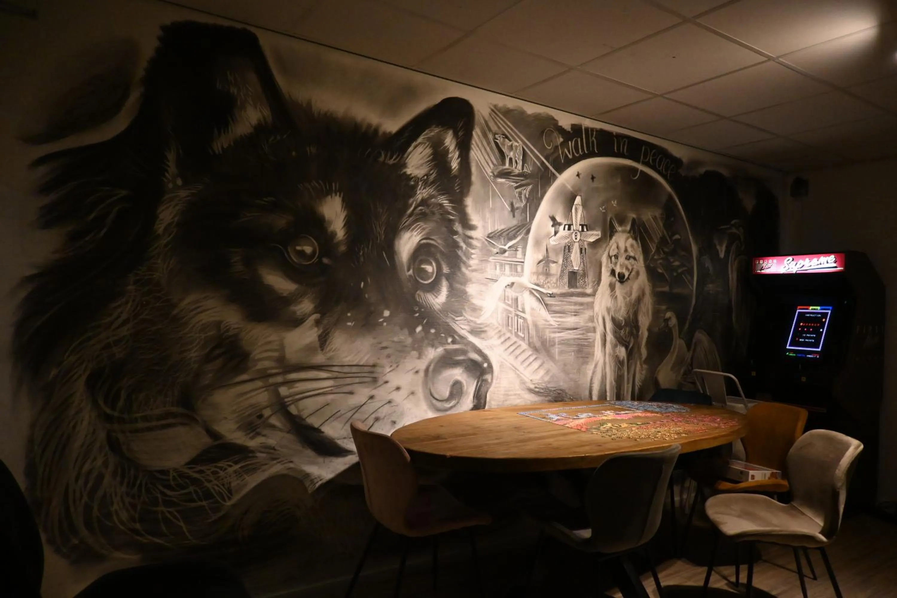 Communal lounge/ TV room in Dutchies Hostel