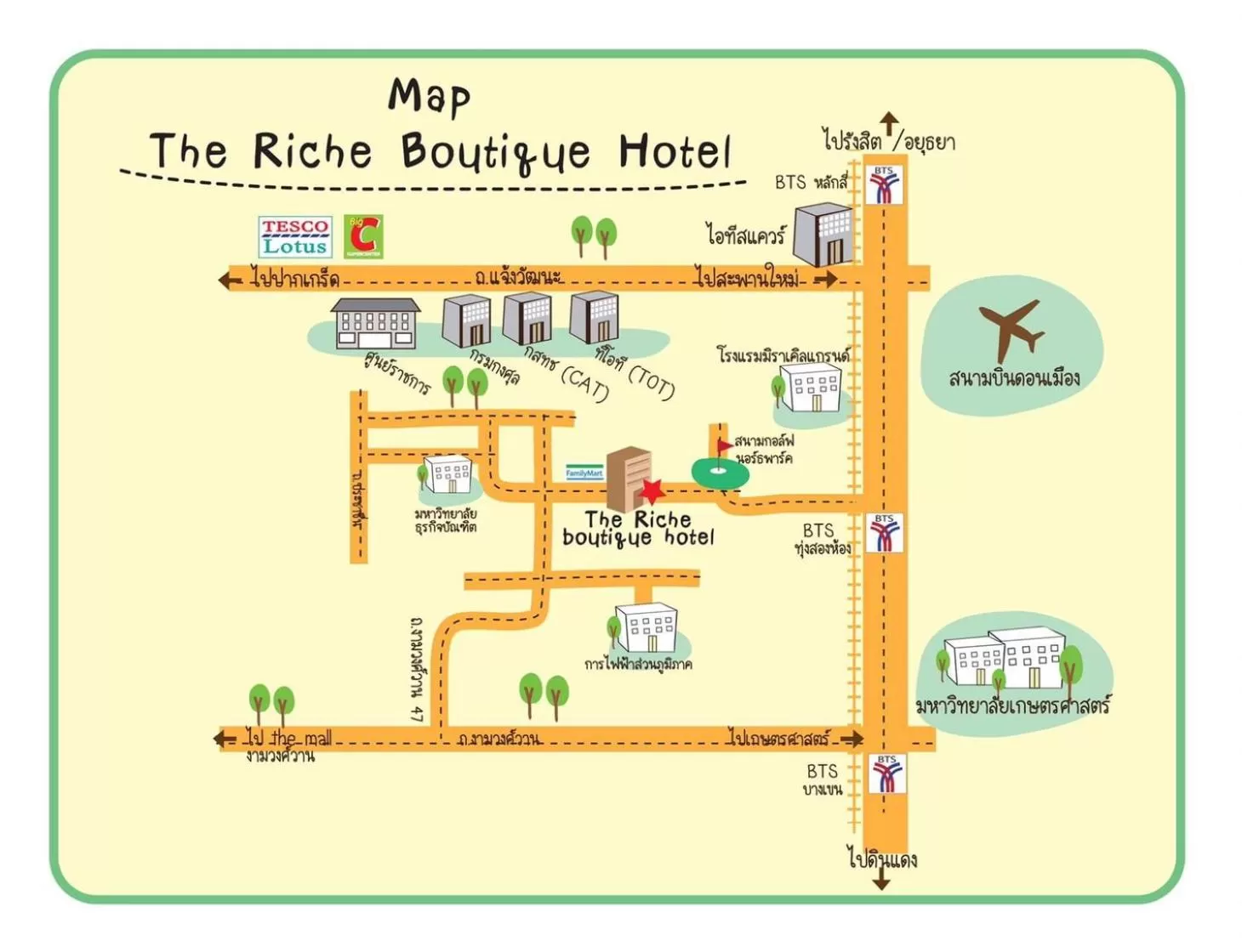 Location in The Riche Boutique Hotel Don Mueang Airport