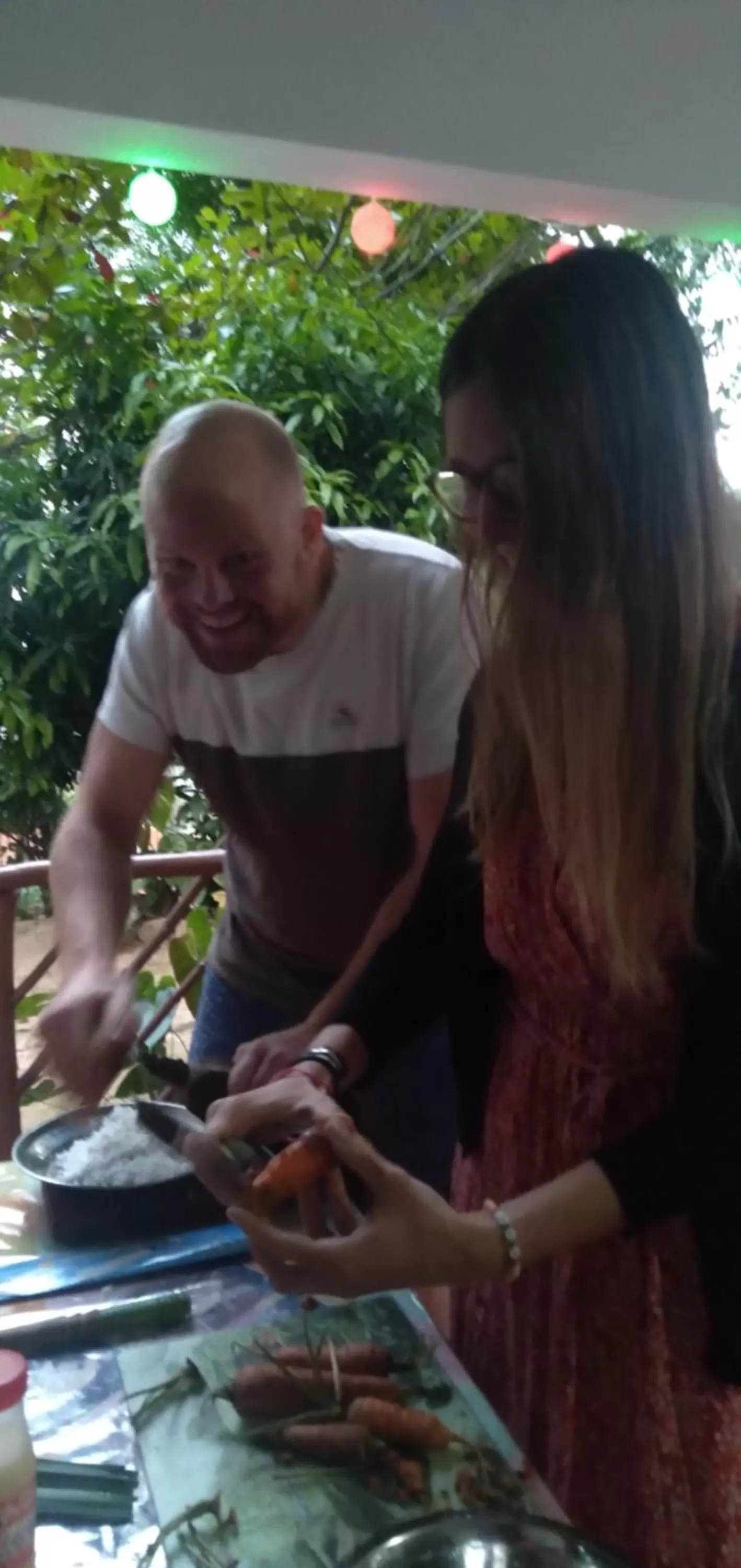 group of guests in Malithis lodge