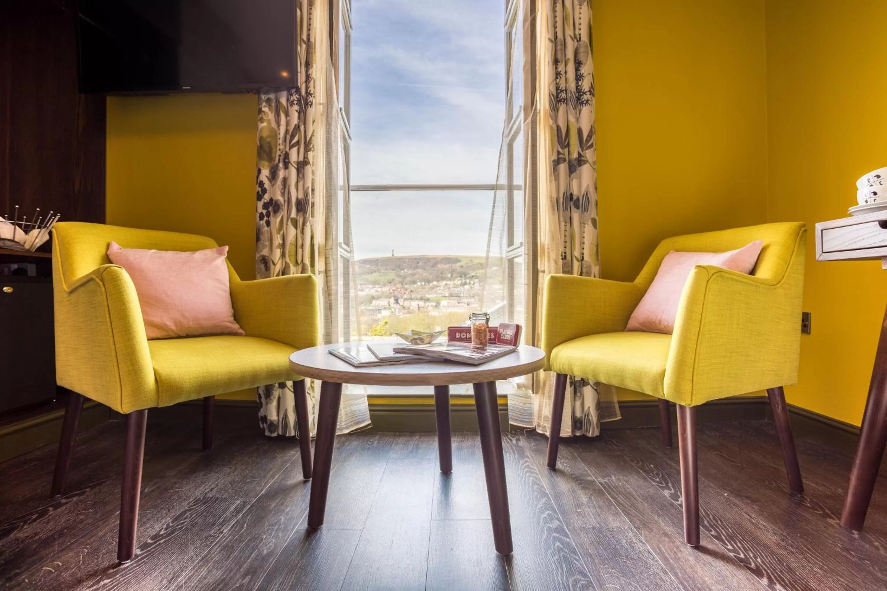 Landmark view in Eagle and Child, Ramsbottom