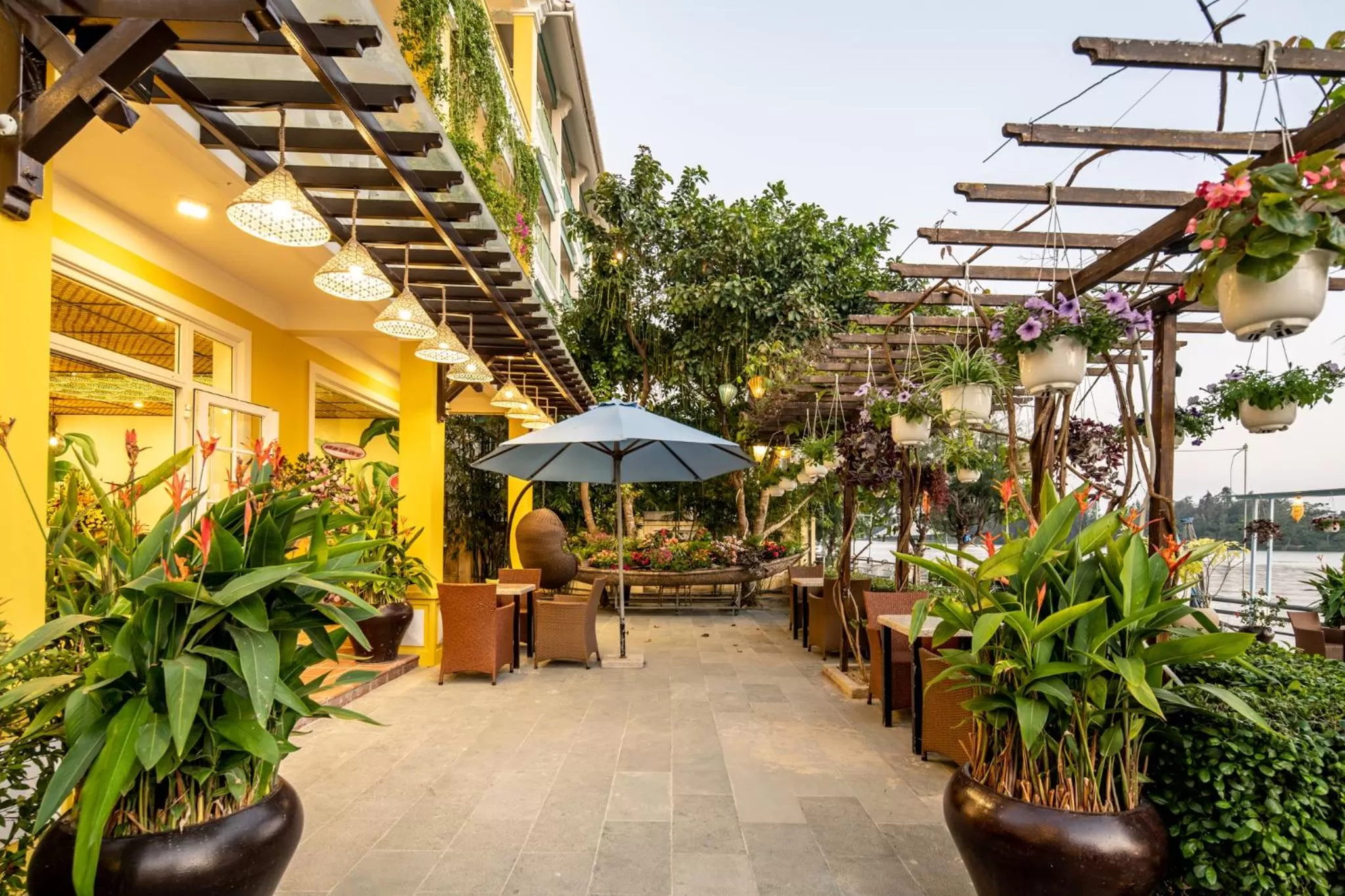 Patio in TRIPLE Riverside Villa Hotel HoiAn