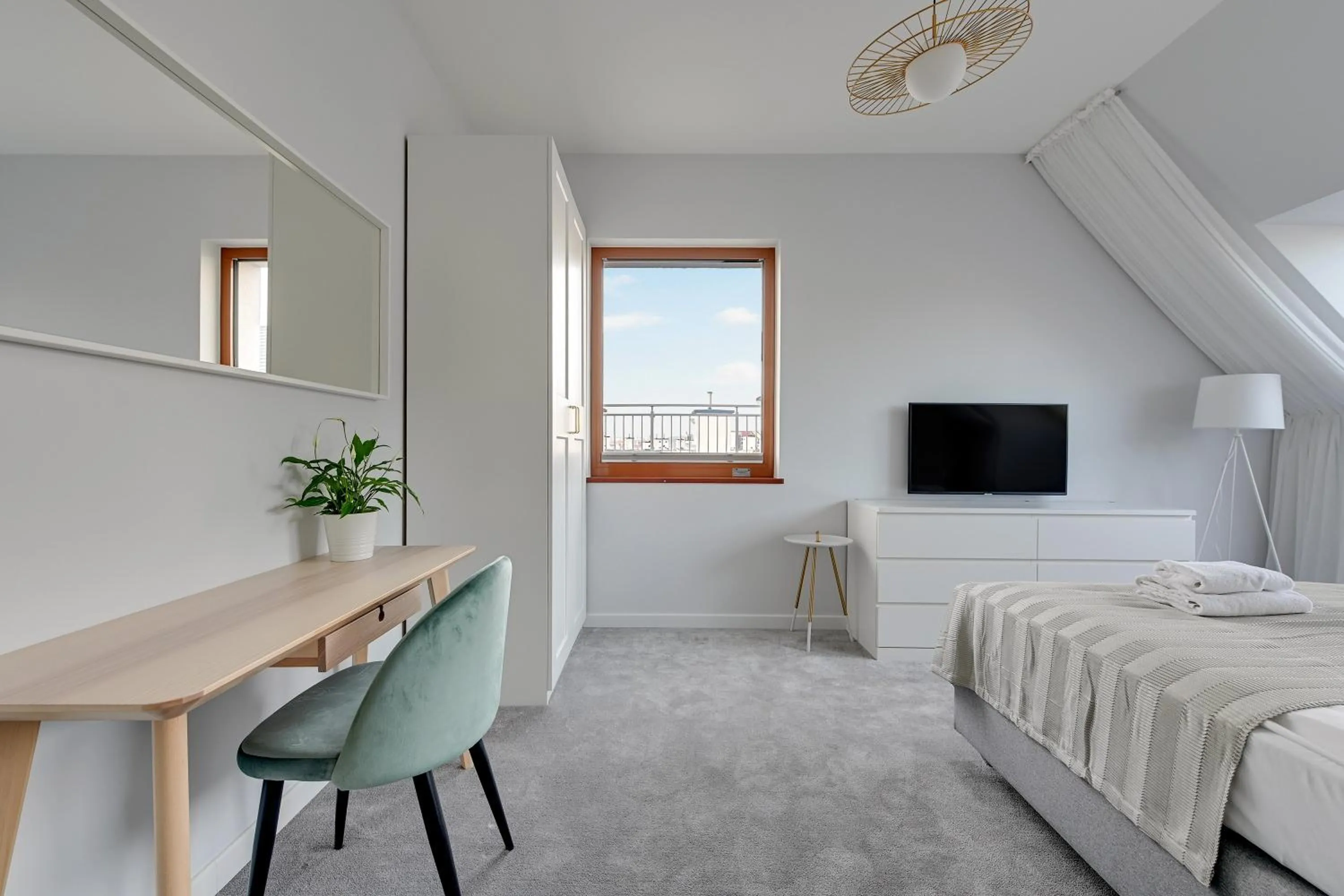 Bed in GRANO APARTMENTS Gdańsk Motława SPA & Wellness