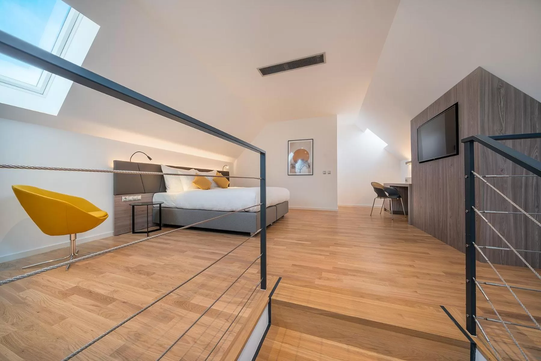 Bed in Hotel CUBE Prague