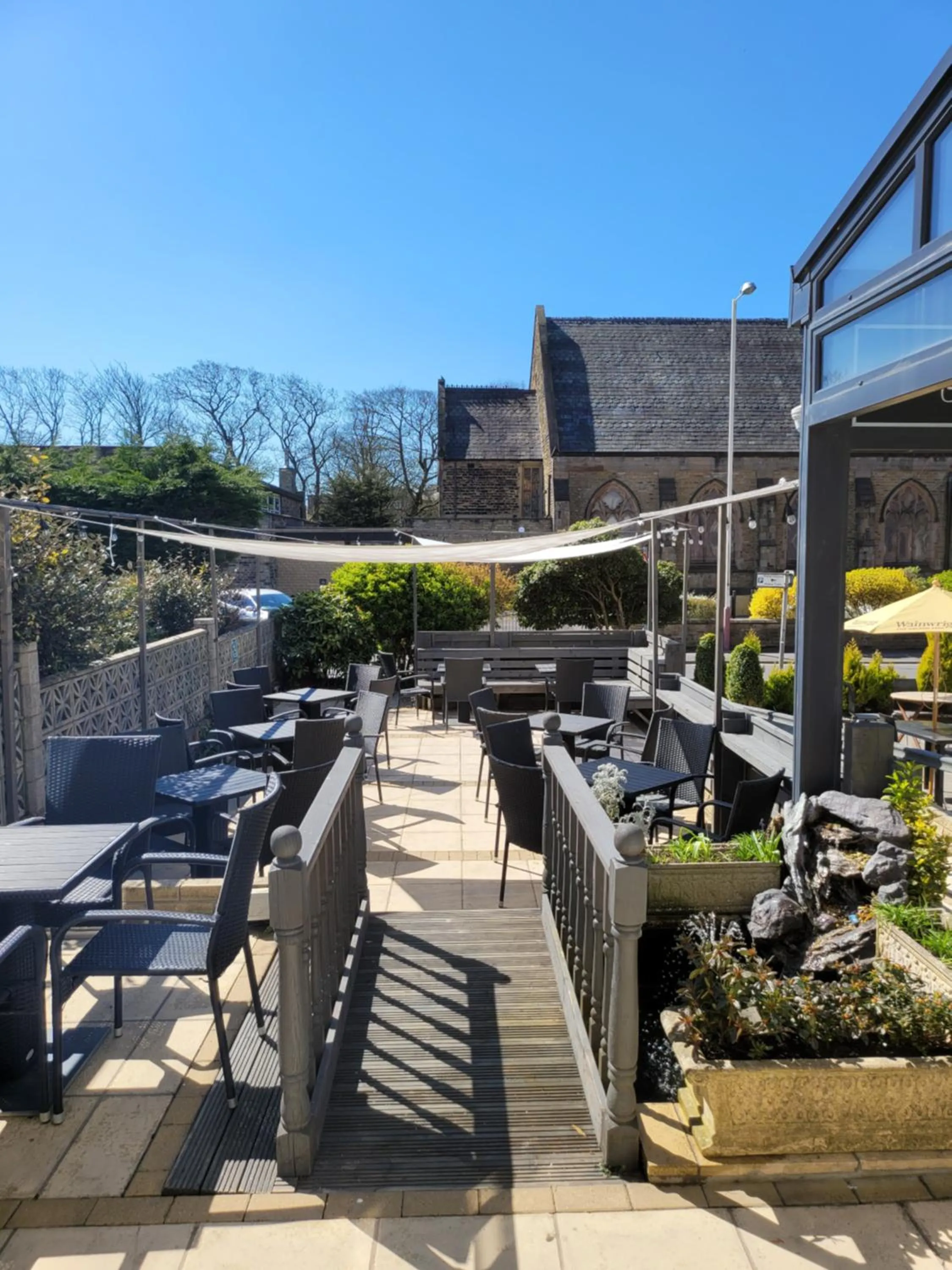Patio in Dukes Folly Hotel