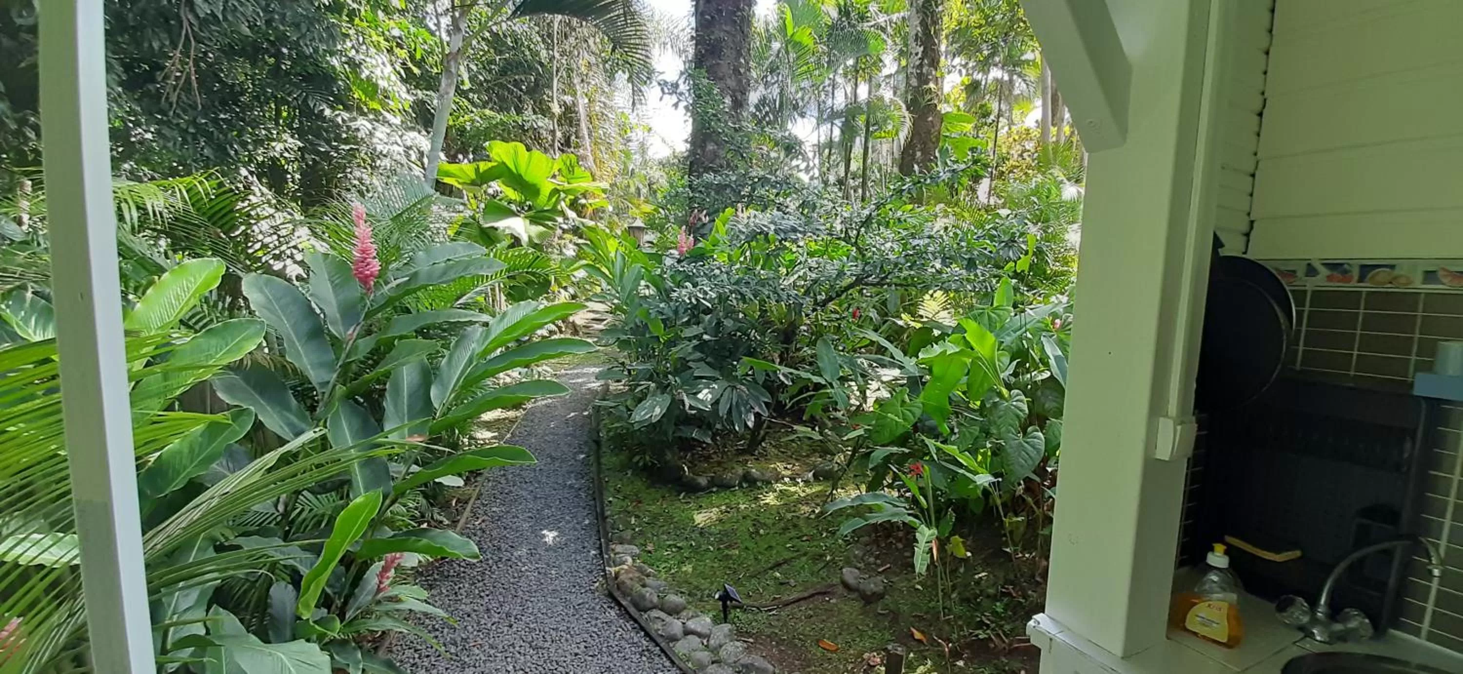 Garden view in Les Gîtes de la Lézarde