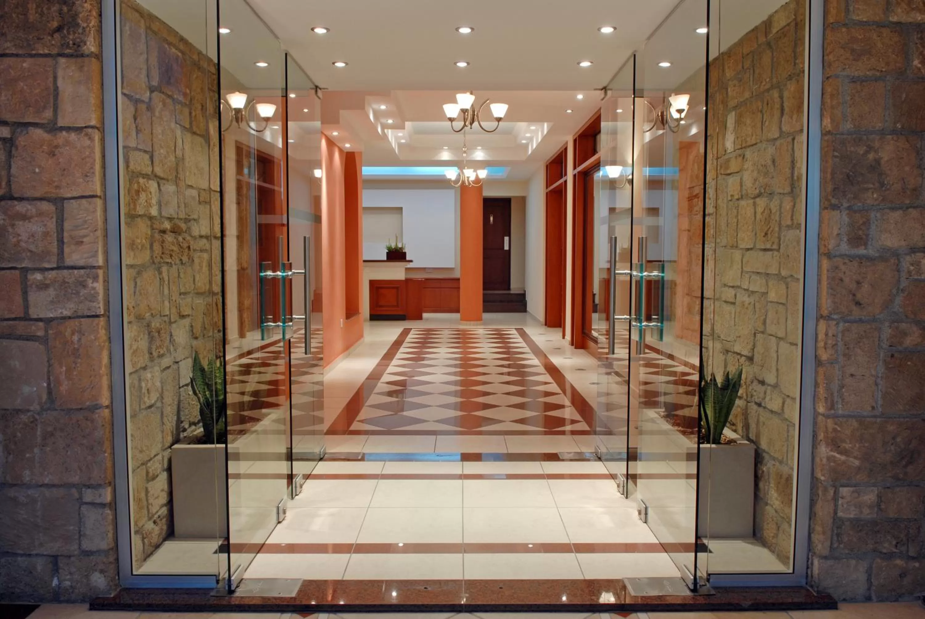 Facade/entrance in Pyramos Hotel