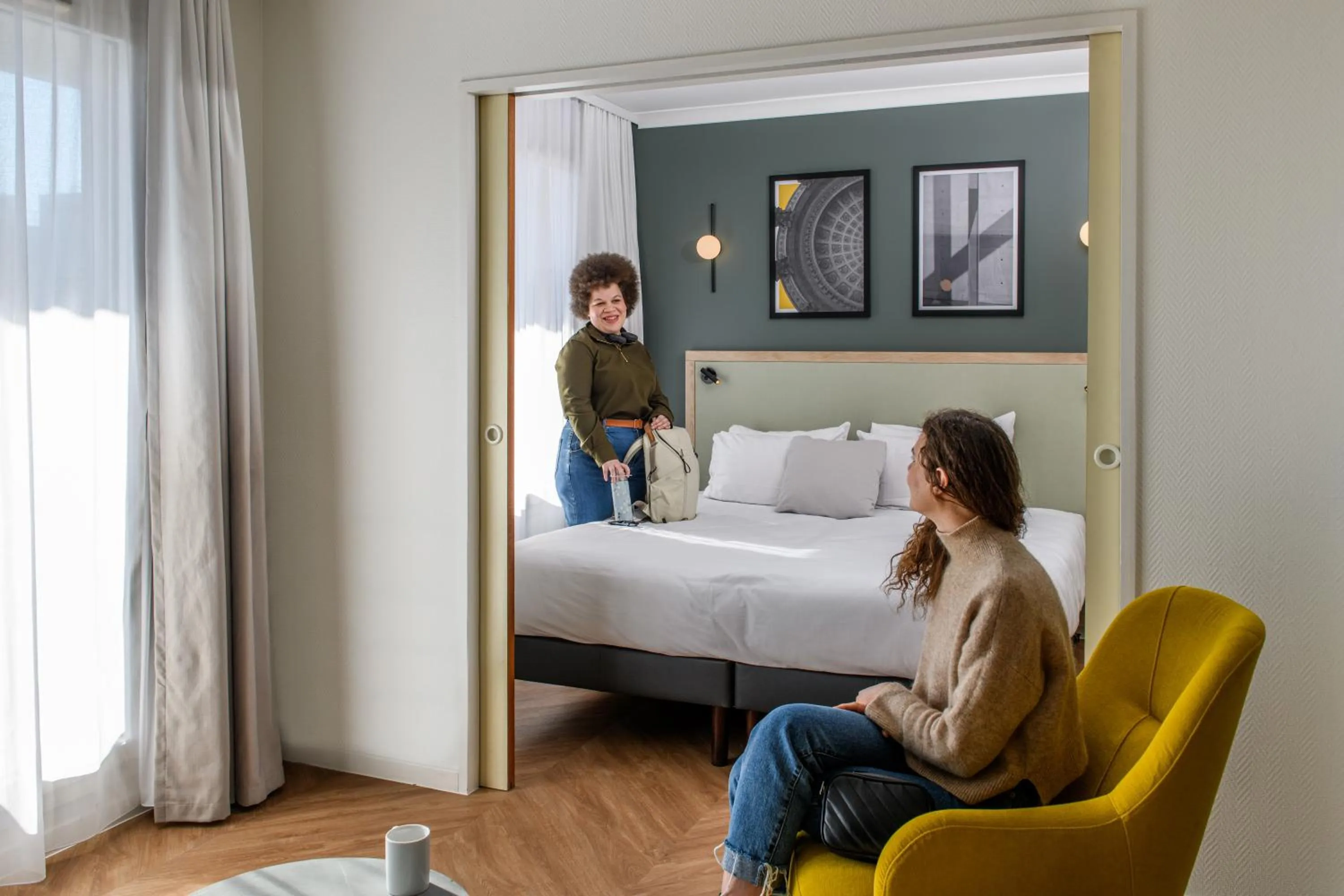 Bedroom, Bed in Aparthotel Adagio Paris Buttes Chaumont