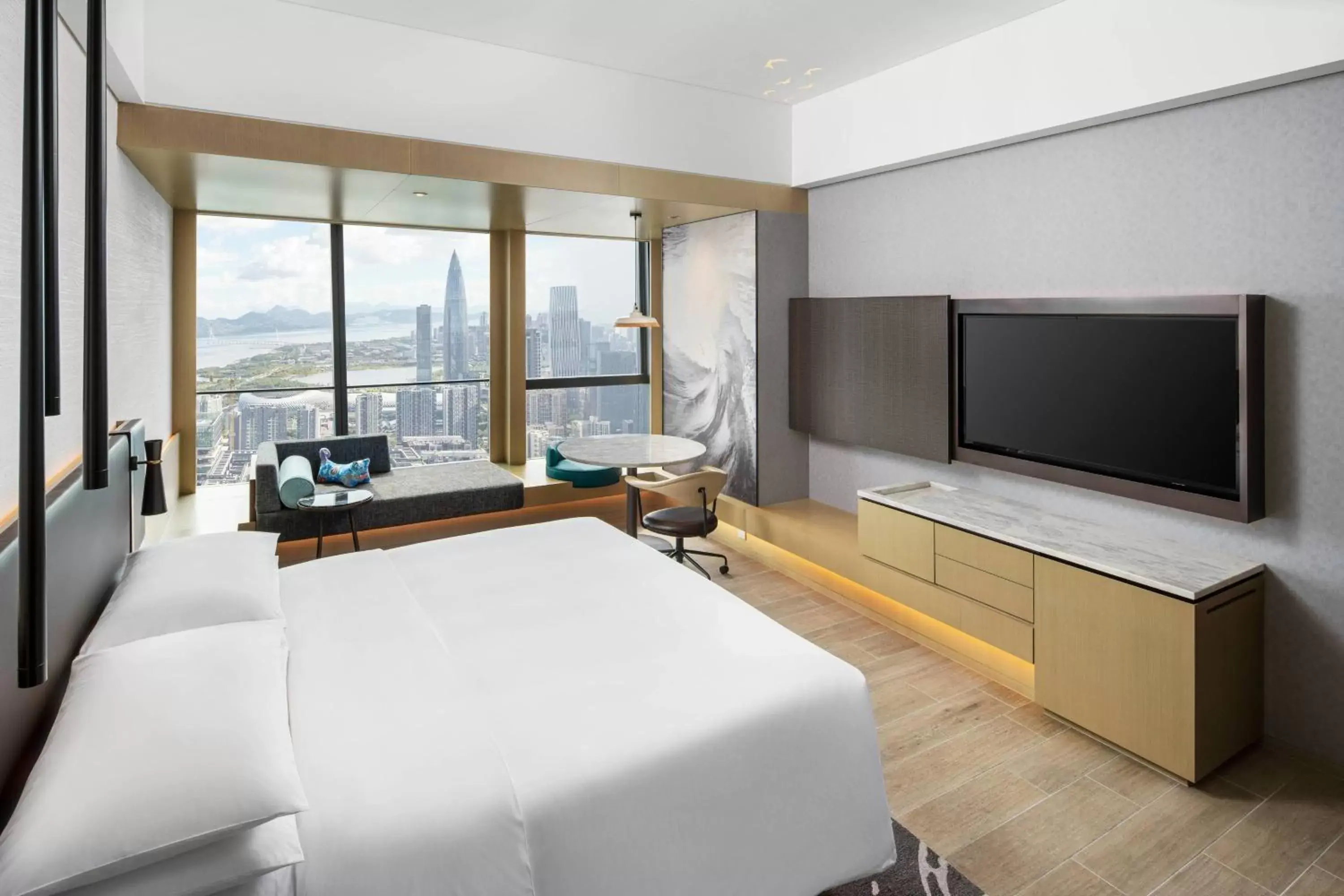 Premium King Room with Bay View in Renaissance Shenzhen Bay Hotel Premium King Room with Bay View in Renaissance Shenzhen Bay Hotel