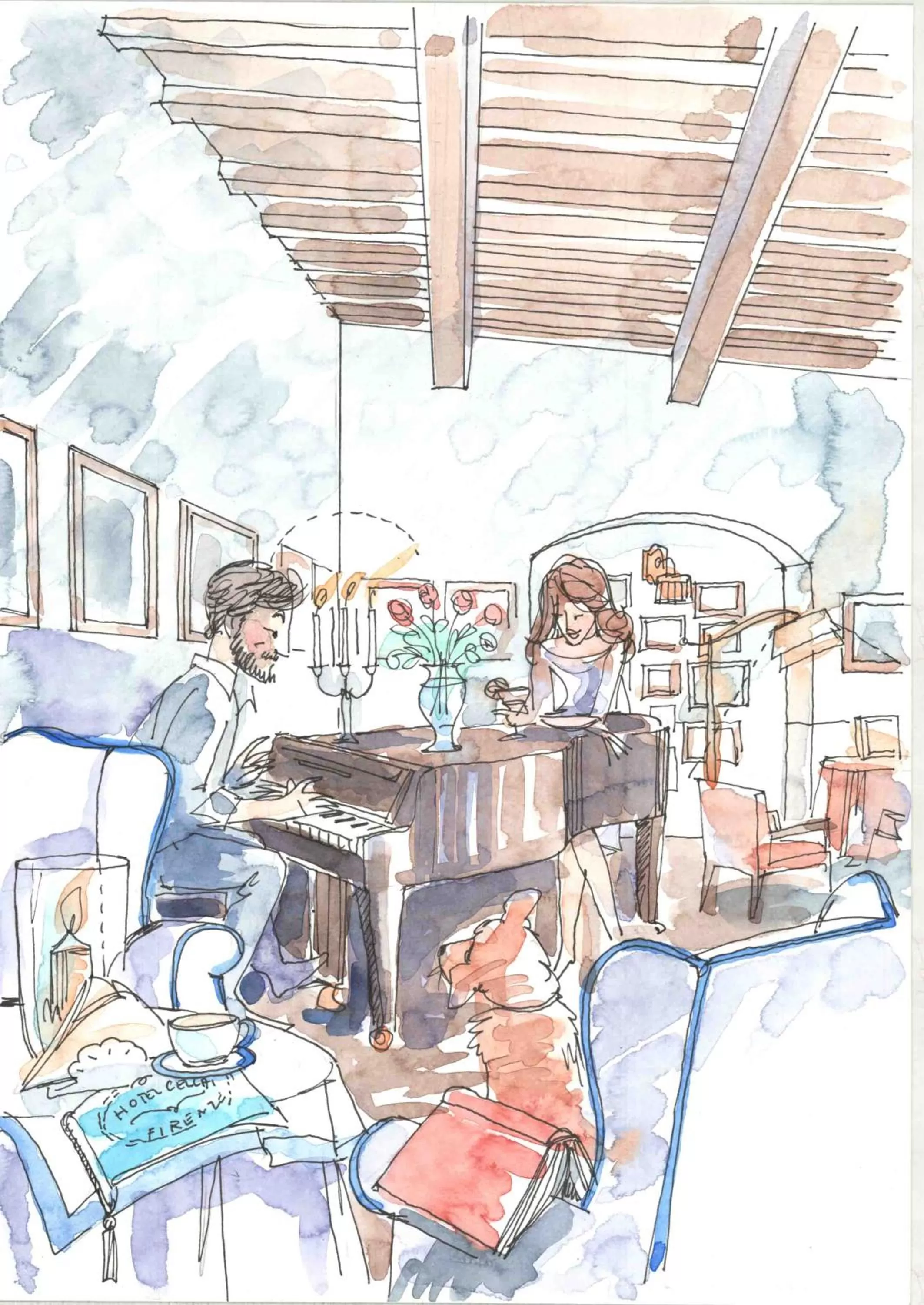 Library in Cellai Hotel Florence