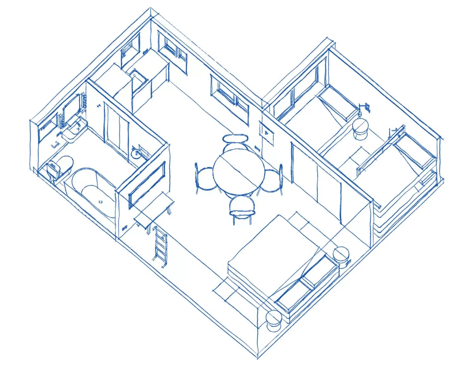 Family Room in The Blue Water Motel
